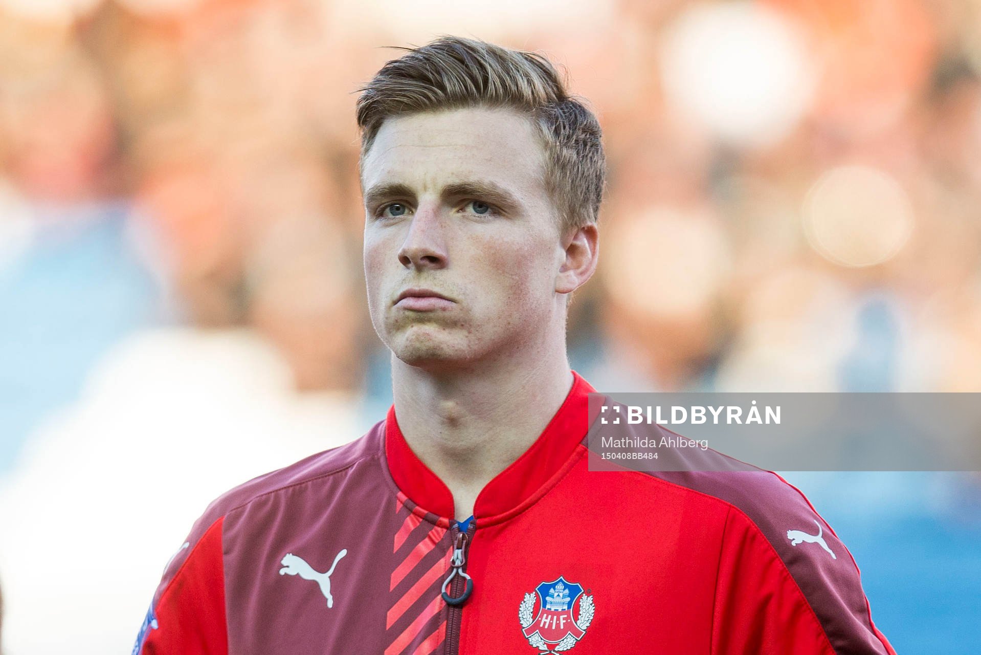 Helsingborgs Carl Johansson innan fotbollsmatchen i
