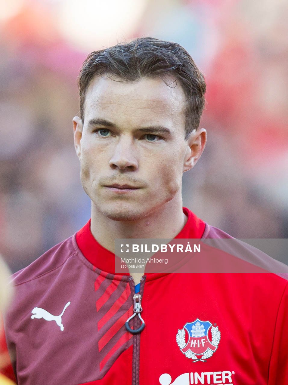 Helsingborgs Anton Wede innan fotbollsmatchen i Allsvenskan