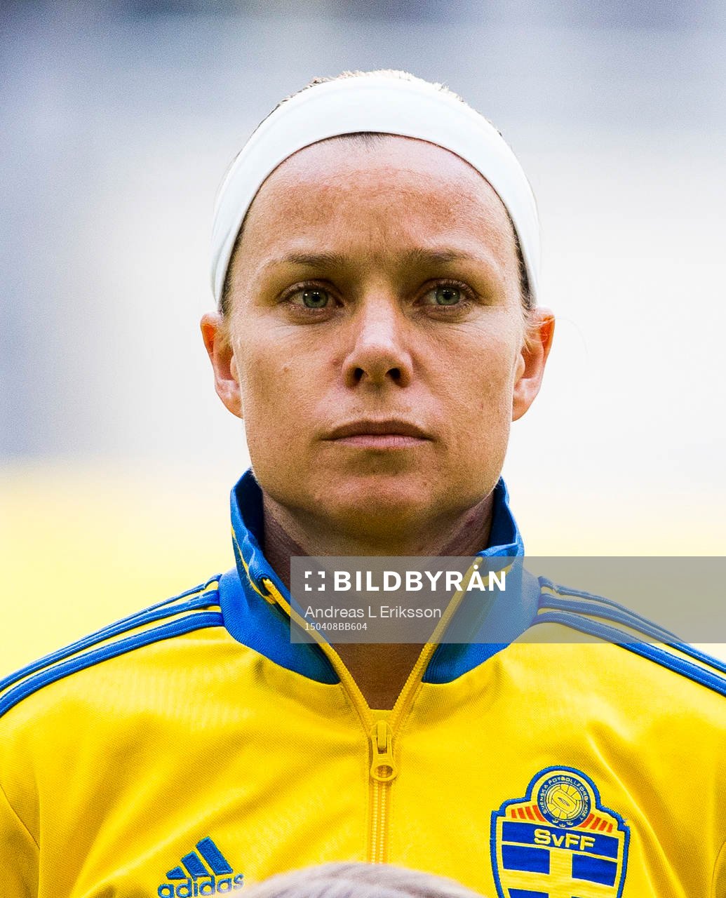 Sveriges Sara Thunebro innan fotbollslandskampen mellan