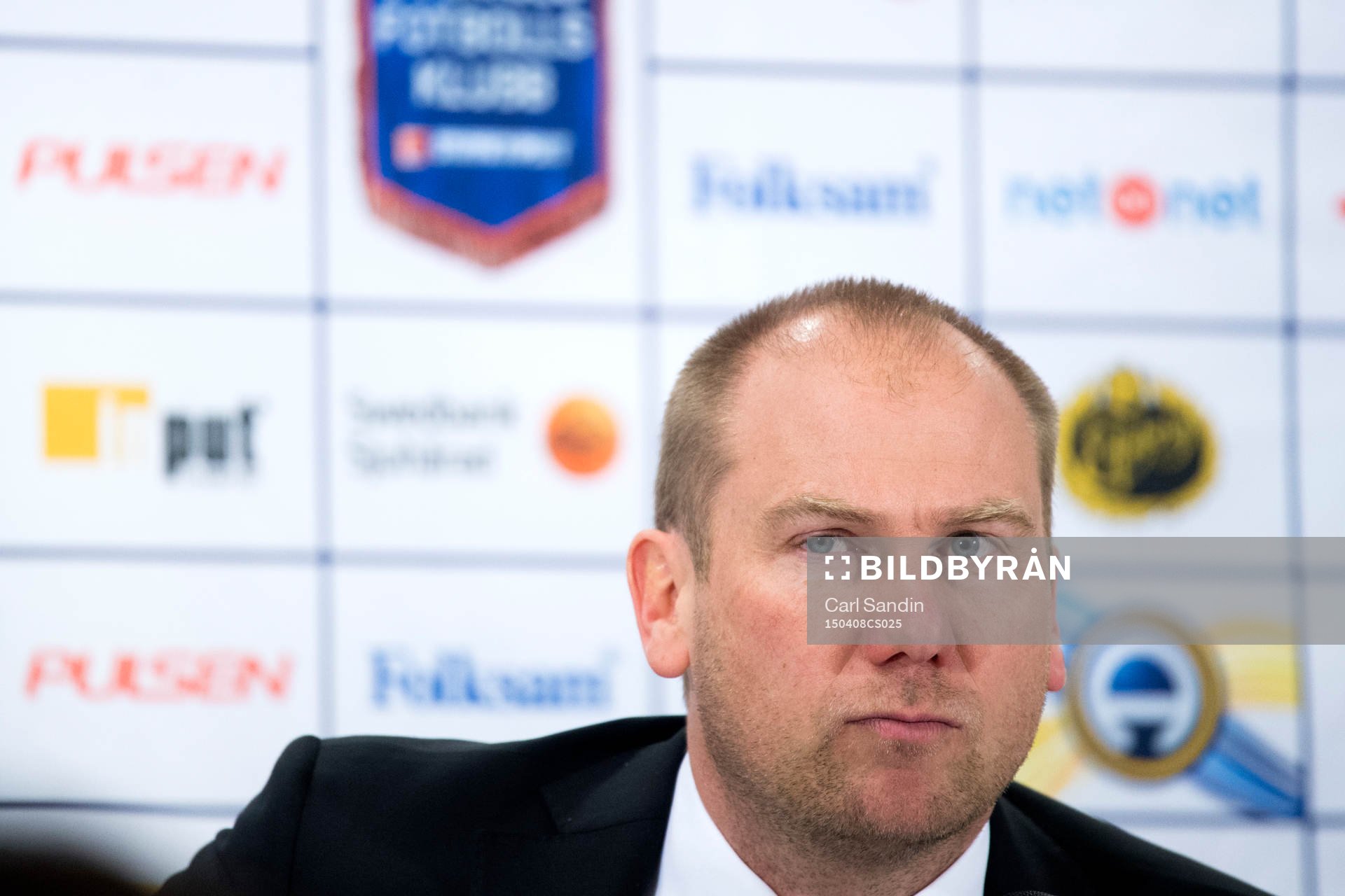 Elfsborgs manager Magnus Haglund på en presskonferens efter fotbollsmatchen i Allsvenskan mellan Elfsborg och Hammarby den 8 april 2015 i Borås.