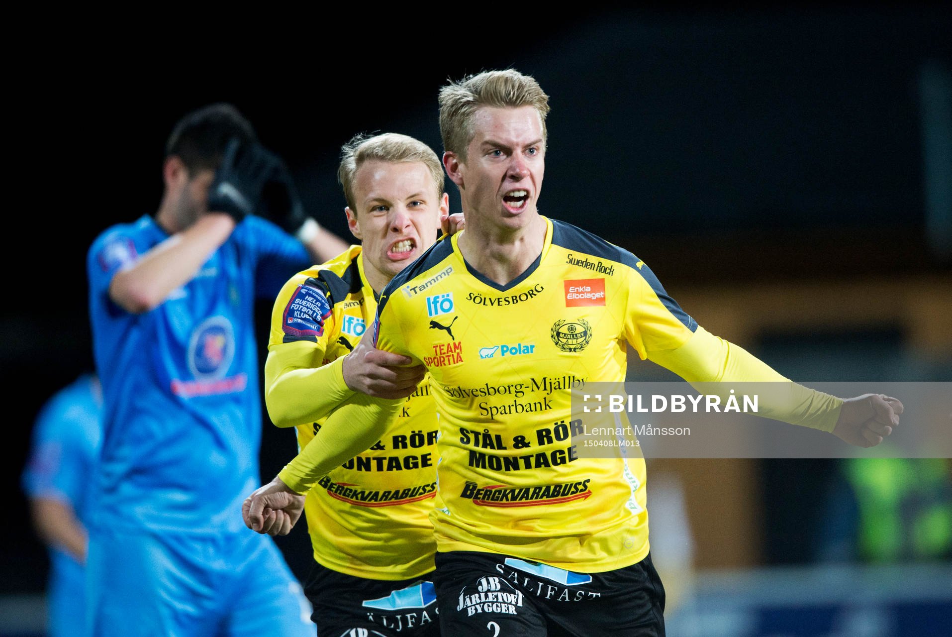 Mjällbys Hampus Bergdahl har kvitterat till 1-1 och