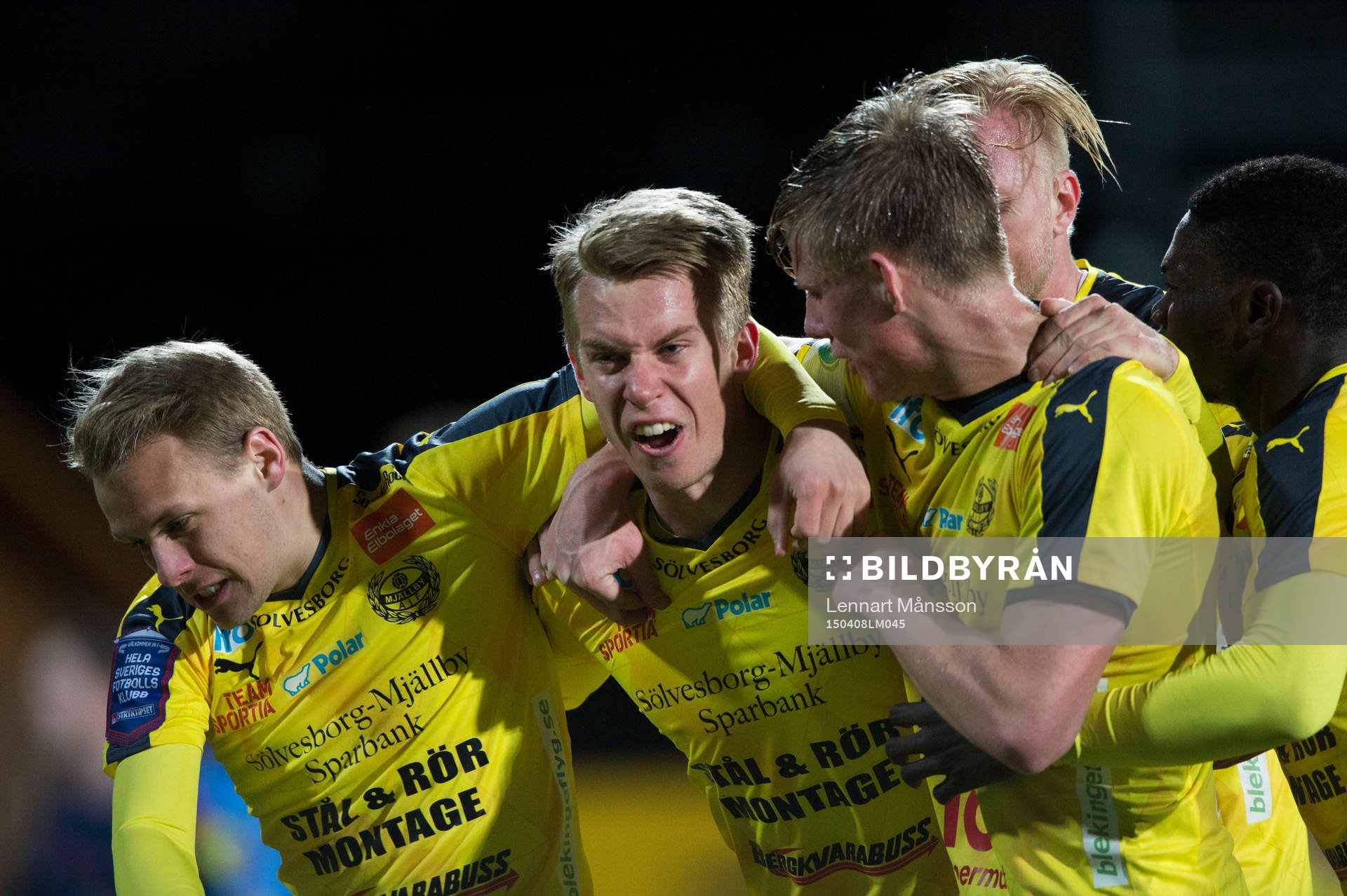 Mjällbys Hampus Bergdahl har kvitterat till 1-1 och