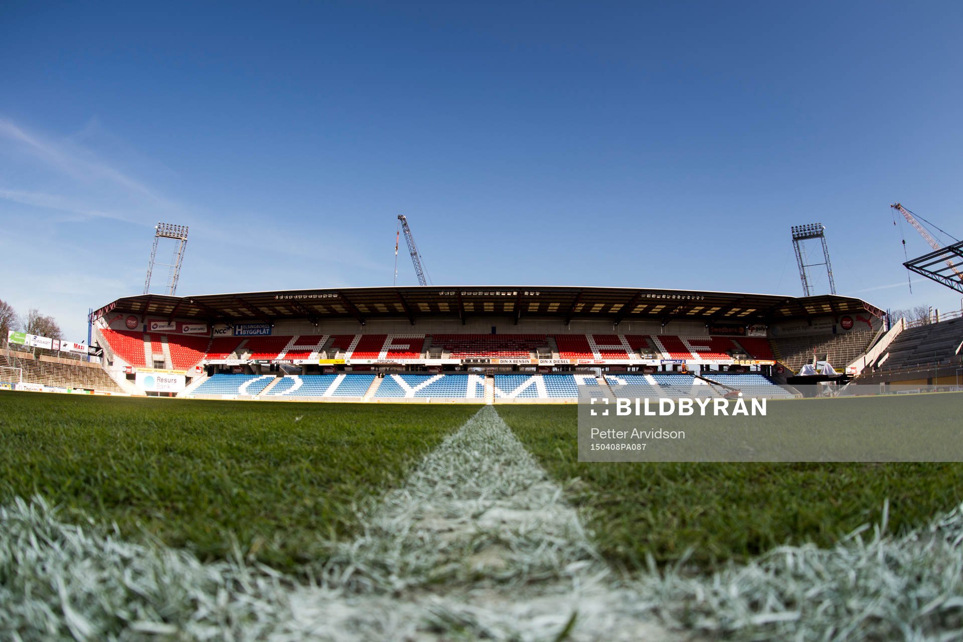 Interiör Olympia inför fotbollsmatchen i Allsvenskan mellan Helsingborg och Falkenberg den 8 april 2015 i Helsingborg.