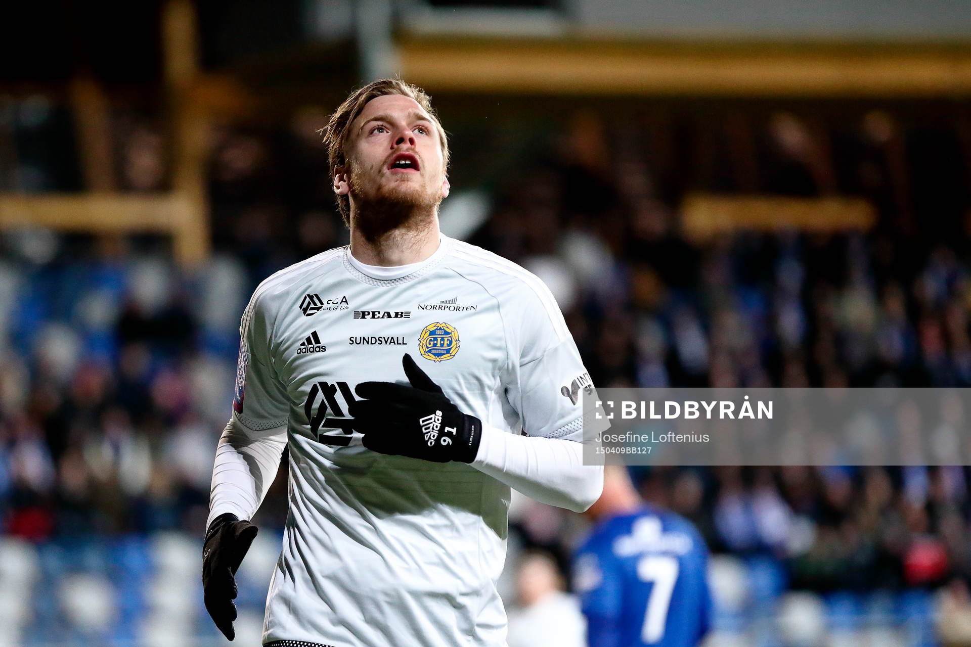 GIF Sundsvalls Leo Englund under fotbollsmatchen i Allsvenskan mellan Åtvidaberg och GIF Sundsvall den 09 april 2015 i Åtvidaberg.