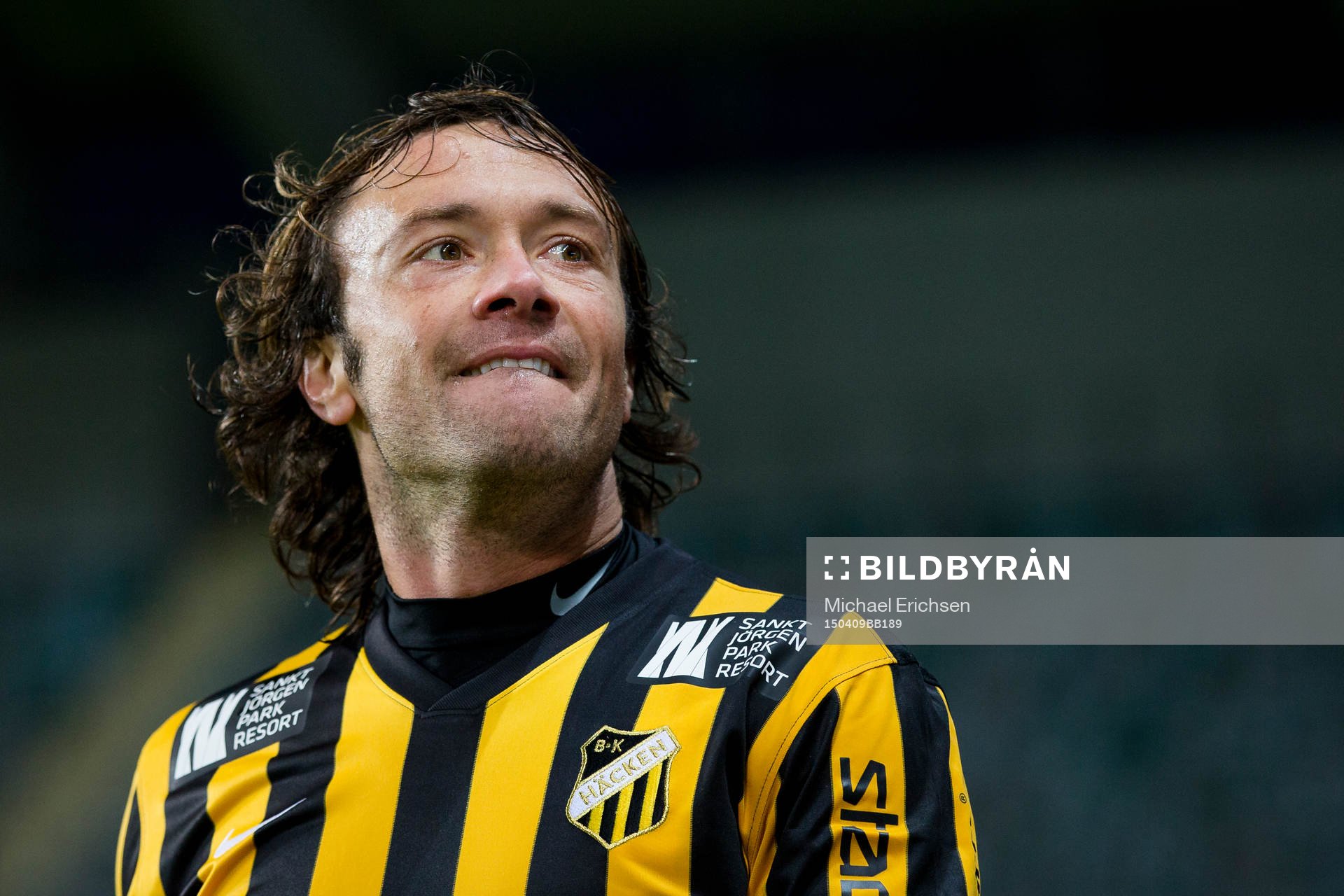 Häckens Diego Lugano efter fotbollsmatchen i Allsvenskan mellan Häcken och Djurgården den 9 april 2015 i Göteborg.