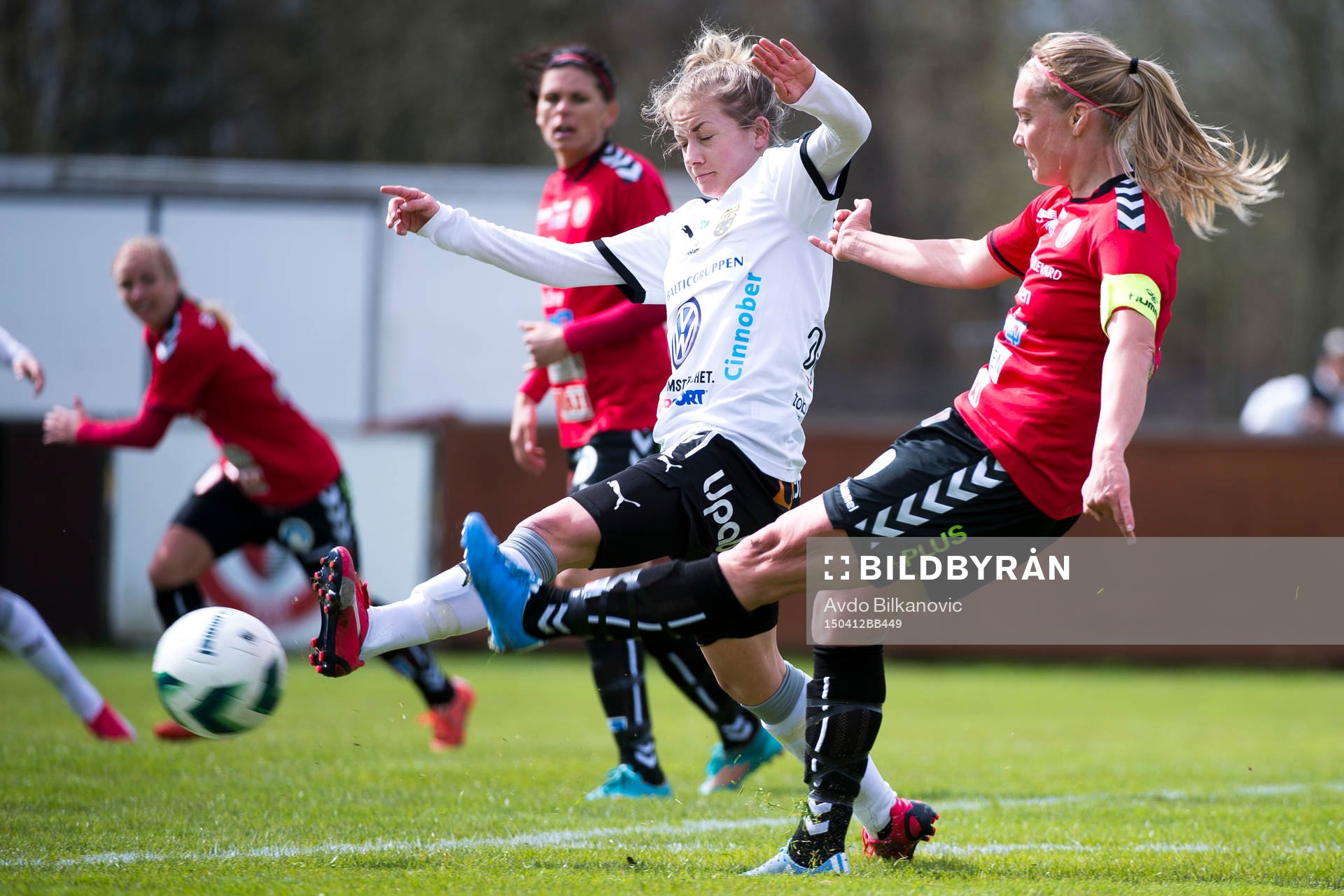 Kristianstads Margret Lara Vidarsdottir under fotbollsmatchen i Damallsvenskan mellan Kristianstad DFF och Umeå IK FF den 12 april 2015 i Kristianstad