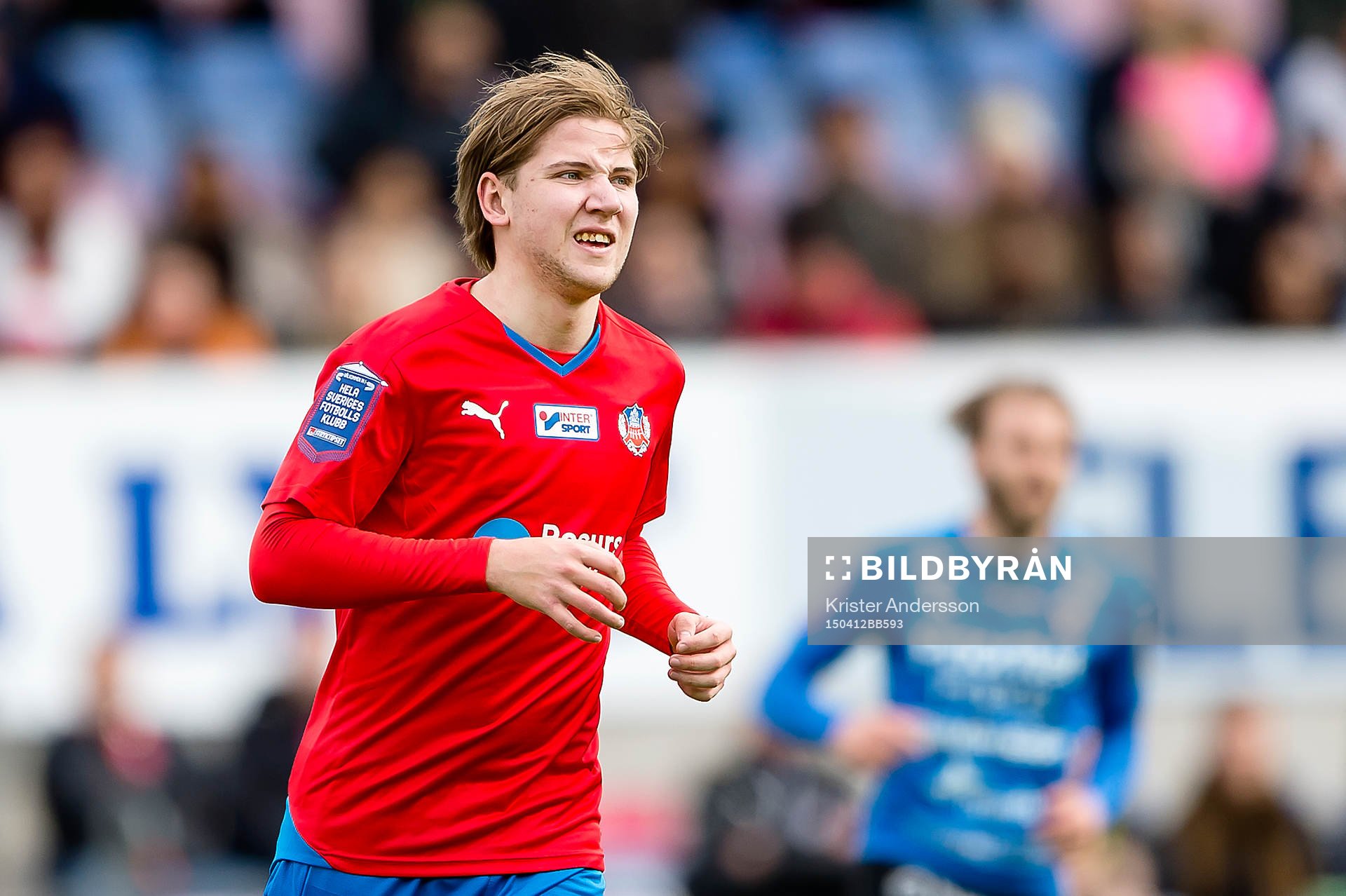 Helsingborgs Darijan Bojanic under fotbollsmatchen i Allsvenskan mellan Halmstad och Helsingborg den 12 april 2015 i Halmstad.