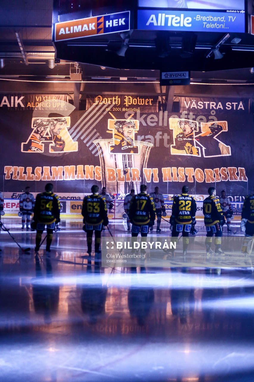 Skellefteås tifo före SM-final ett i ishockeymatchen i