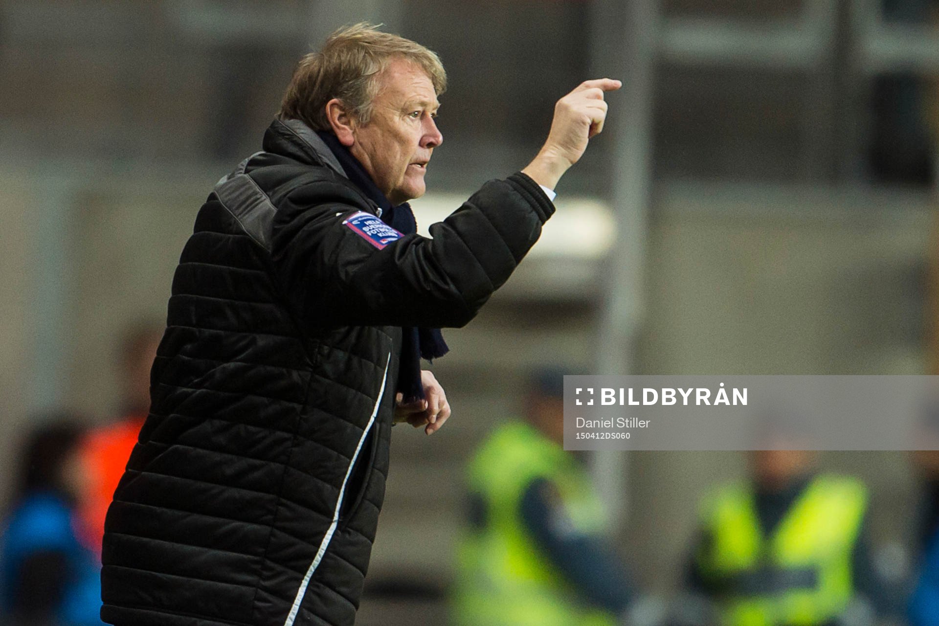 Malmö FFs tränare Åge Hareide under fotbollsmatchen i Allsvenskan mellan IFK Göteborg och Malmö FF den 12 april 2015 i Göteborg.
