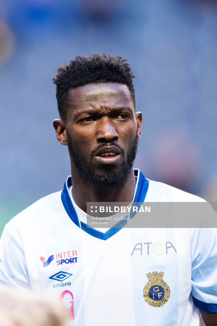 Gefles Dioh Williams under fotbollsmatchen i Allsvenskan mellan AIK och Gefle den 12 april 2015 i Stockholm.
