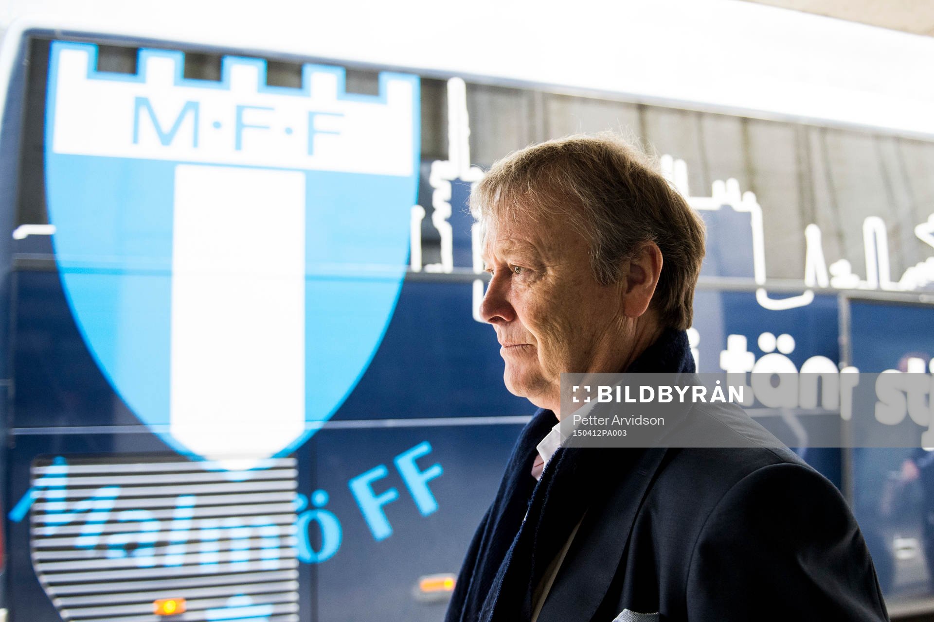 Malmö FFs tränare Åge Hareide anländer