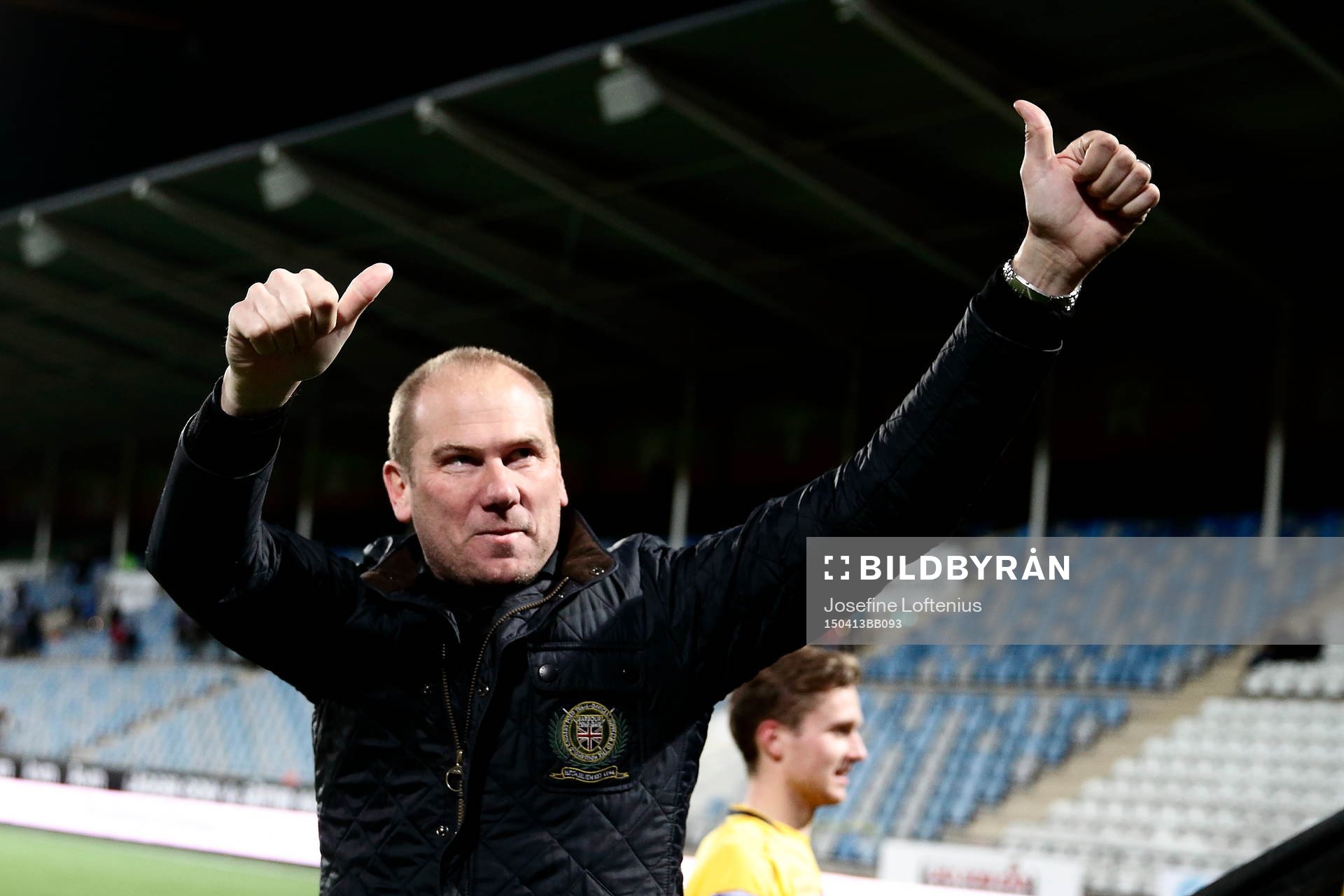 Elfsborgs tränare Magnus Haglund jublar
