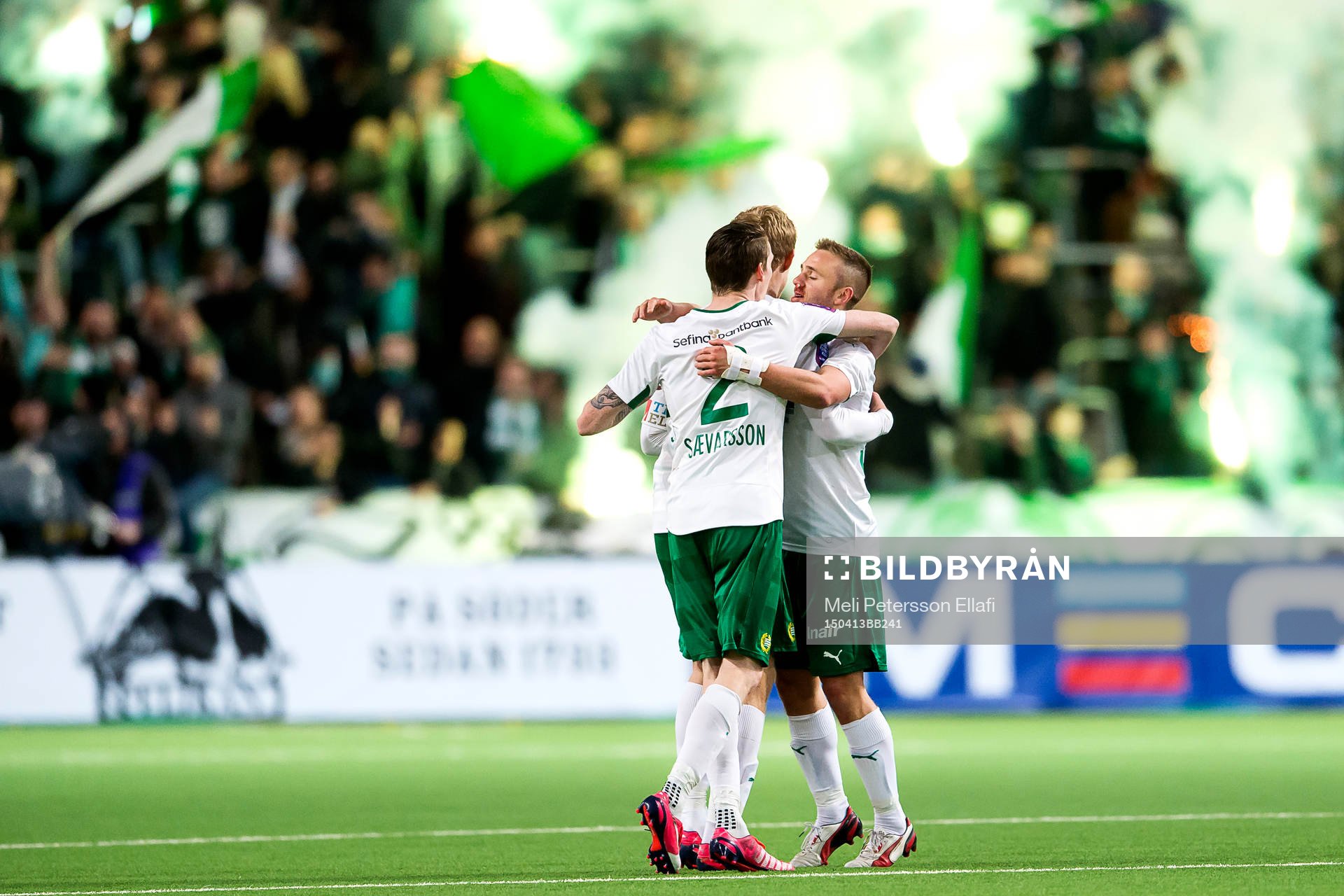 Hammarbys Lars Saetra, Birkir Már Saevarsson och Mats