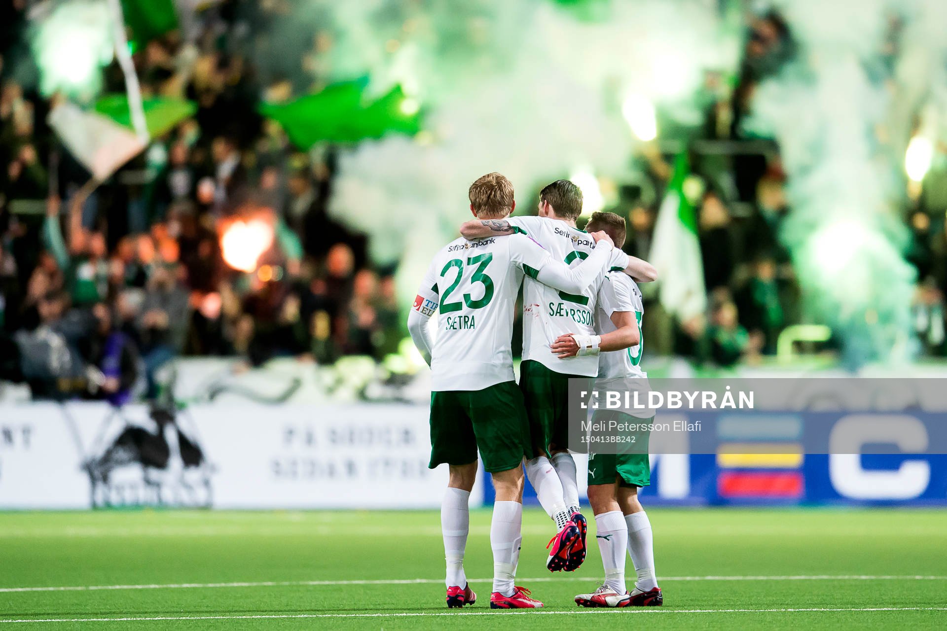 Hammarbys Lars Saetra, Birkir Már Saevarsson och Mats