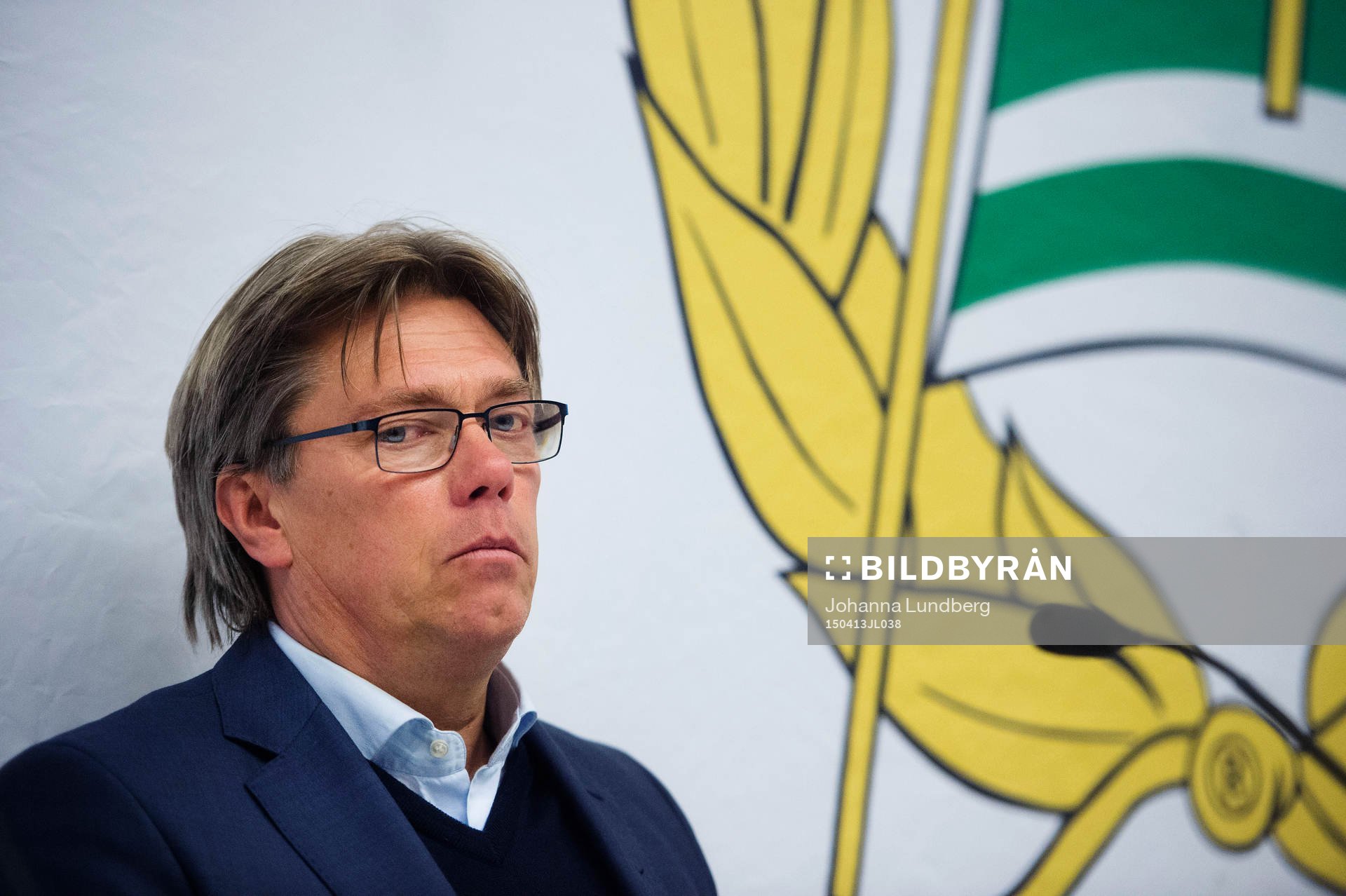 Djurgårdens tränare Per Olsson deltar i en presskonferens