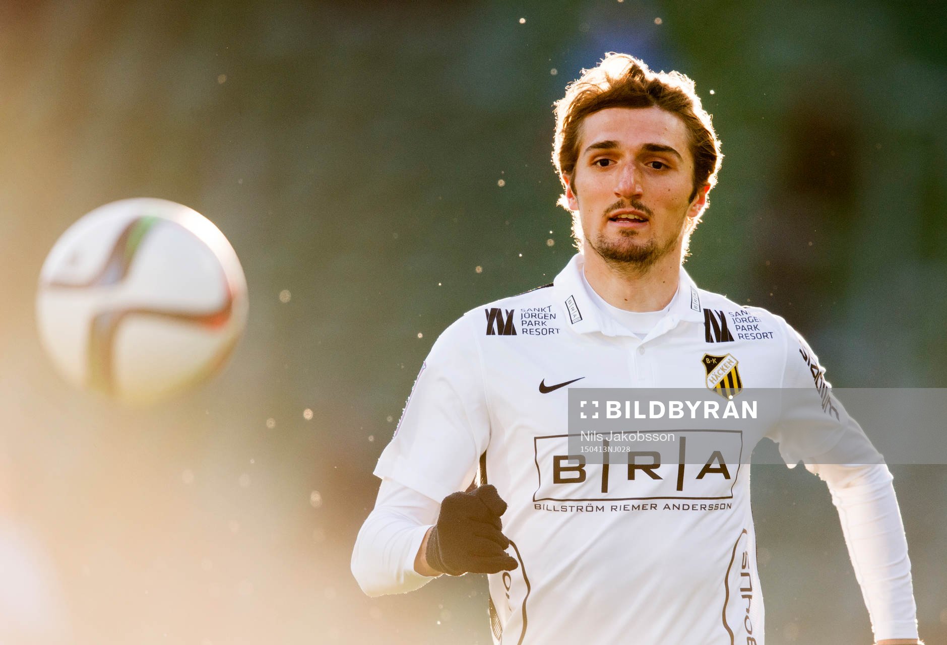 Häckens Dardan Rexhepi under fotbollsmatchen i Allsvenskan mellan GIF Sundsvall och Häcken den 13 april 2015 i Sundsvall.