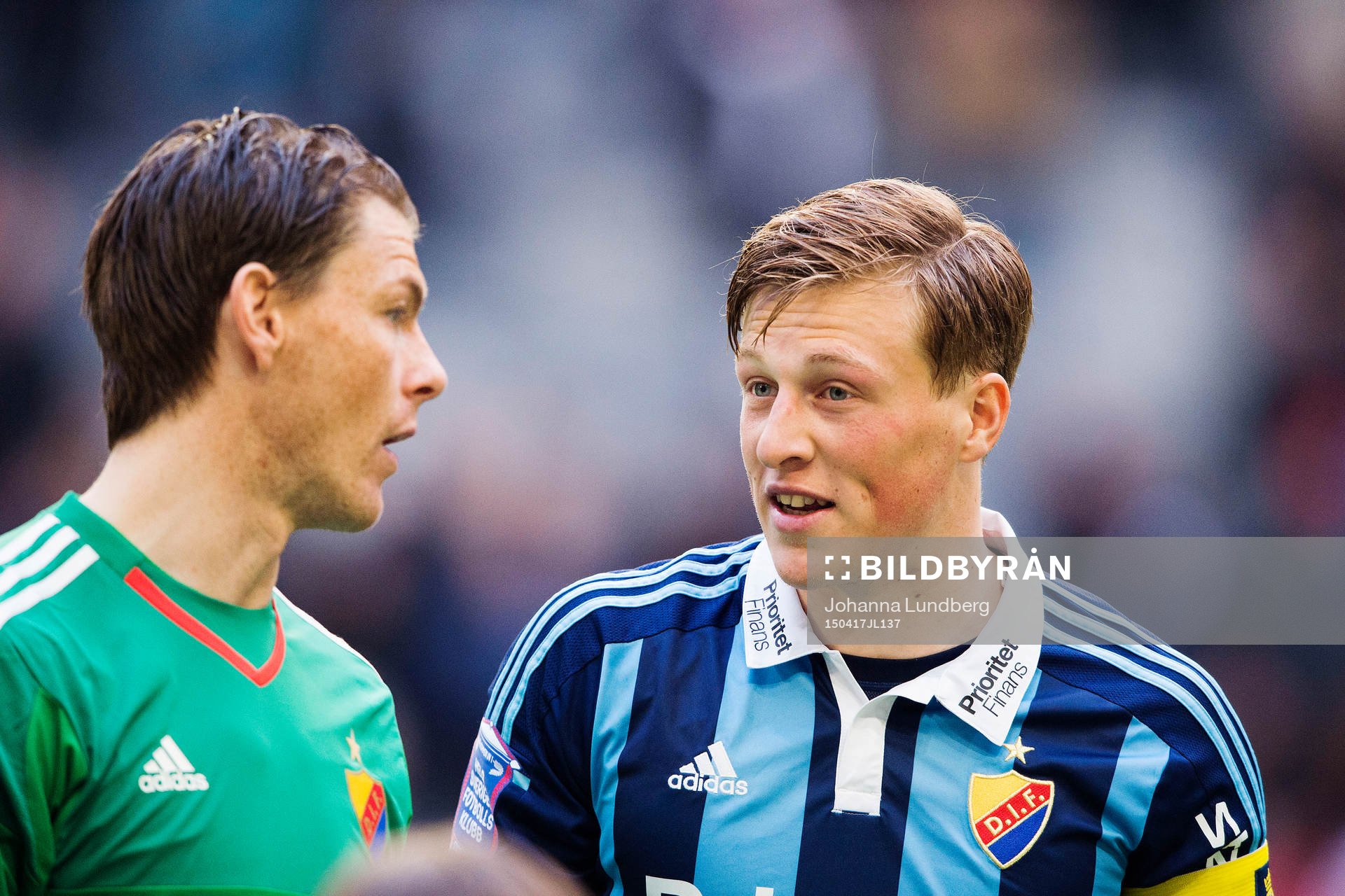 Djurgårdens målvakt Kenneth Høie och Emil Bergström