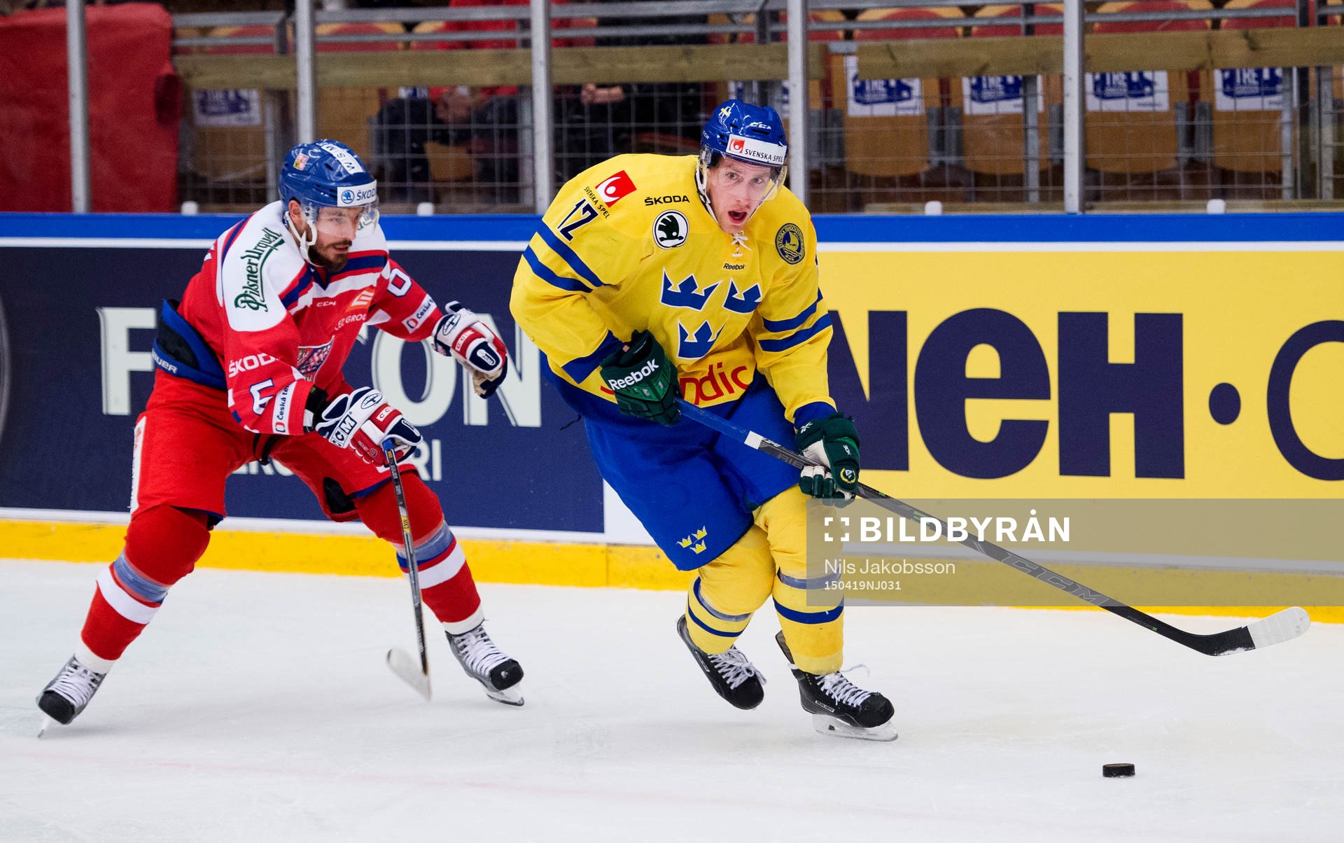 Tjeckiens Michal Kempny och Sveriges Per Åslund
