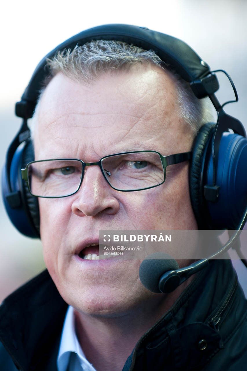 Norrköpings tränare Jan Andersson strax inna fotbollsmatchen i Allsvenskan mellan Helsingborg och Norrköping den 20 april 2015 i Helsingborg