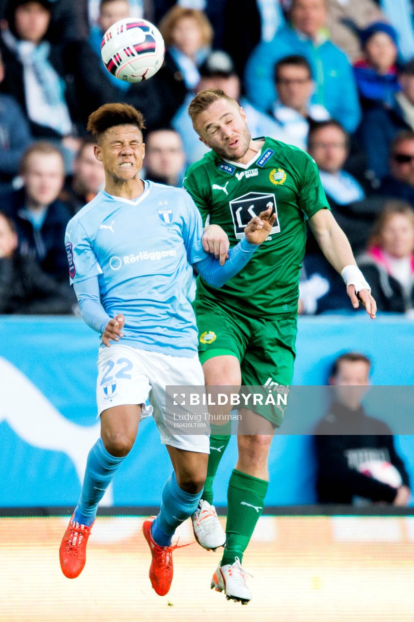 Malmö FFs Tobias Sana och Hammarbys Mats Solheim