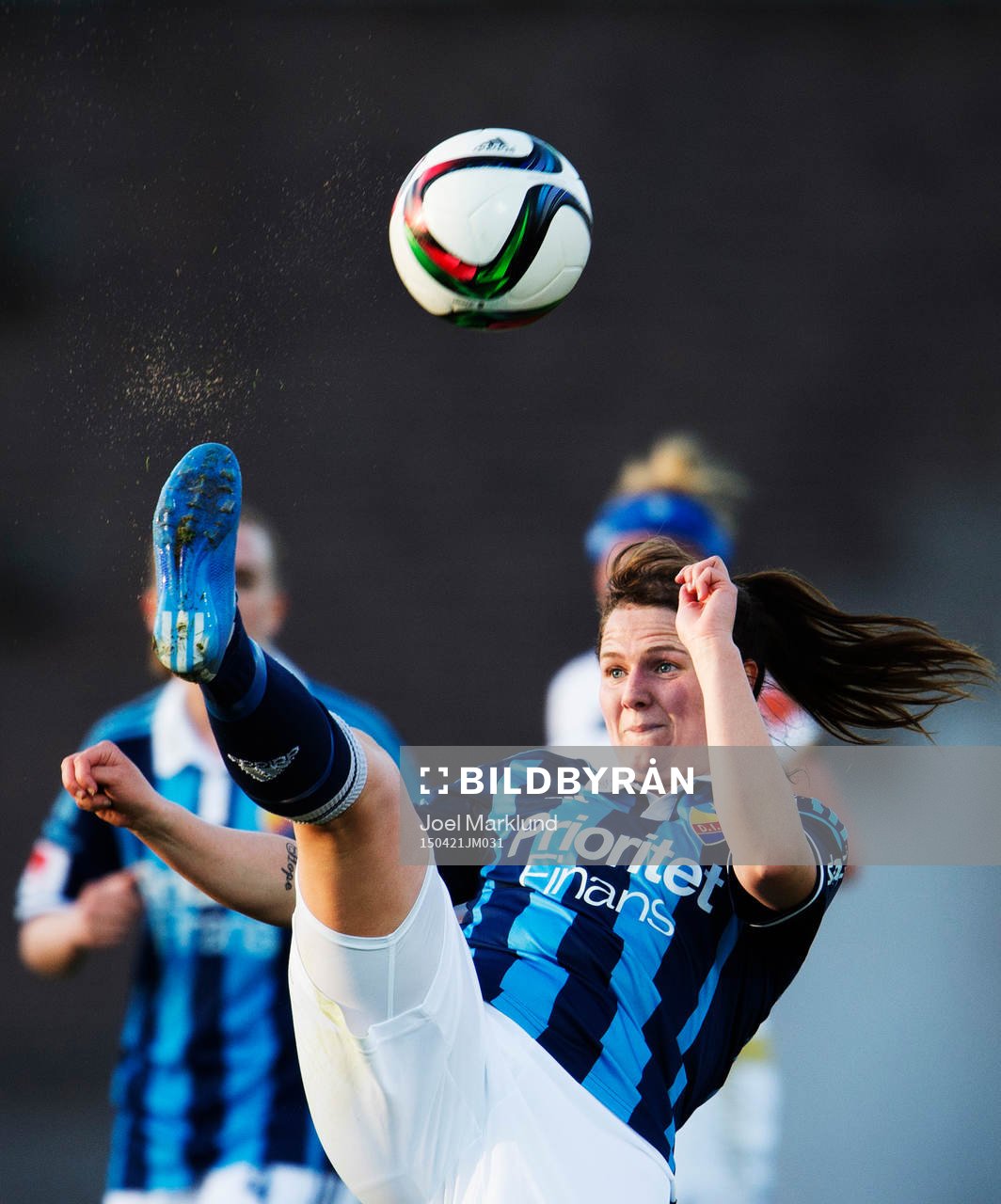 Djurgårdens Mikaela Uthas under fotbollsmatchen i Svenska Cupen mellan Djurgården och Rosengård den 21 april 2015 i Stockholm.