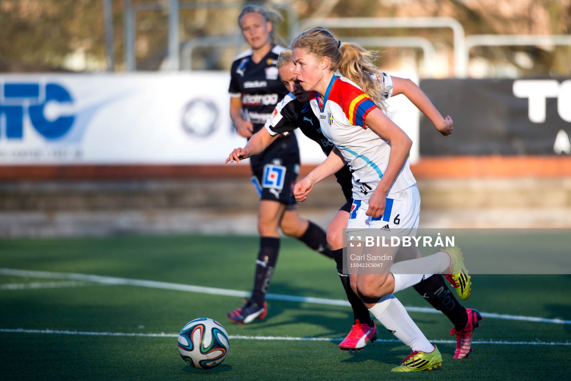 Hovås Billdals Maja Göthberg under en kvartsfinal i Svenska Cupen i fotboll mellan Hovås Billdal och Linköping den 22 april 2015 i Göteborg.