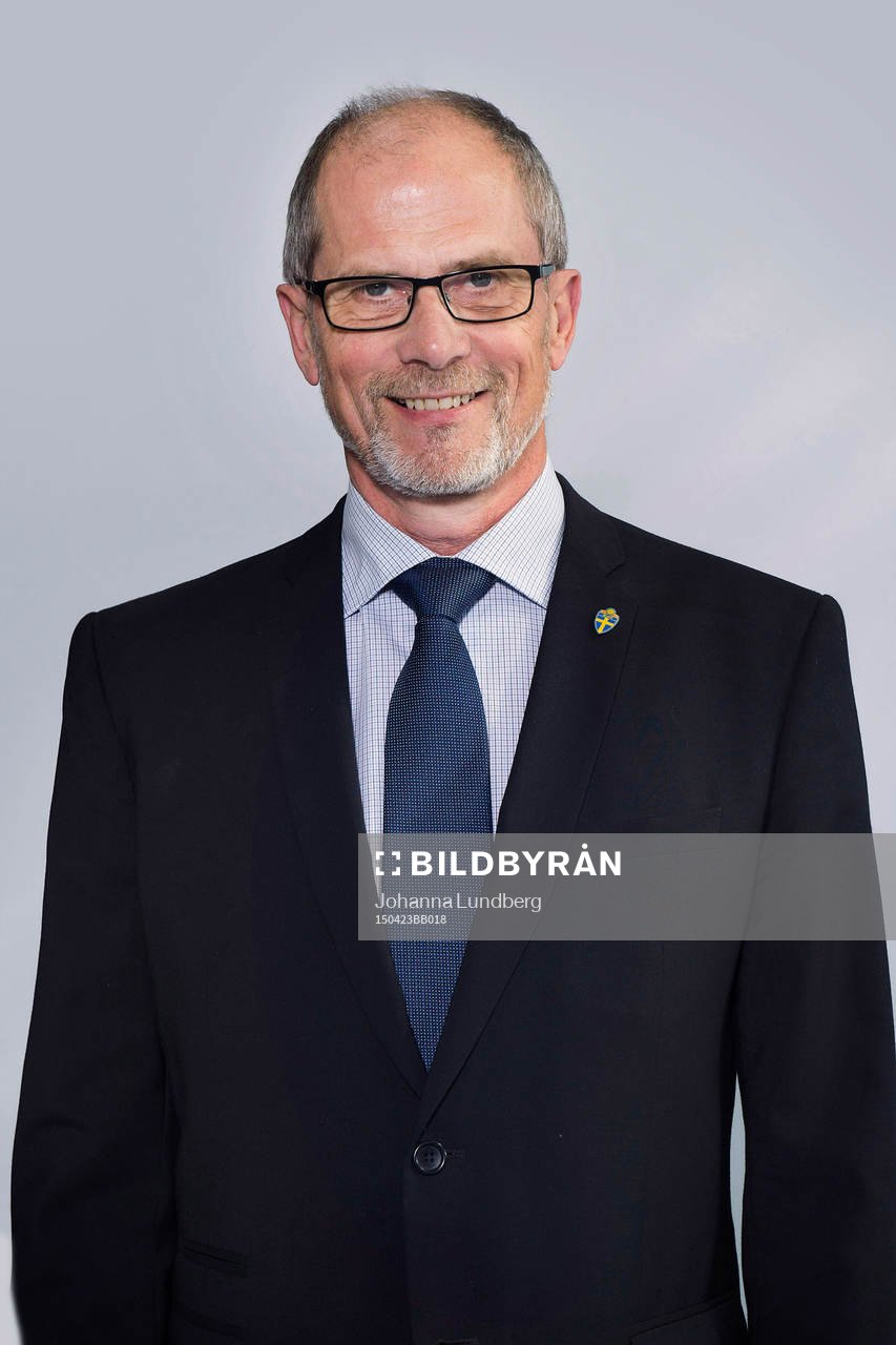 Lars-Christer Olsson från Svenska Fotbollsförbundet poserar för ett porträtt den 23 april 2015 i Stockholm.