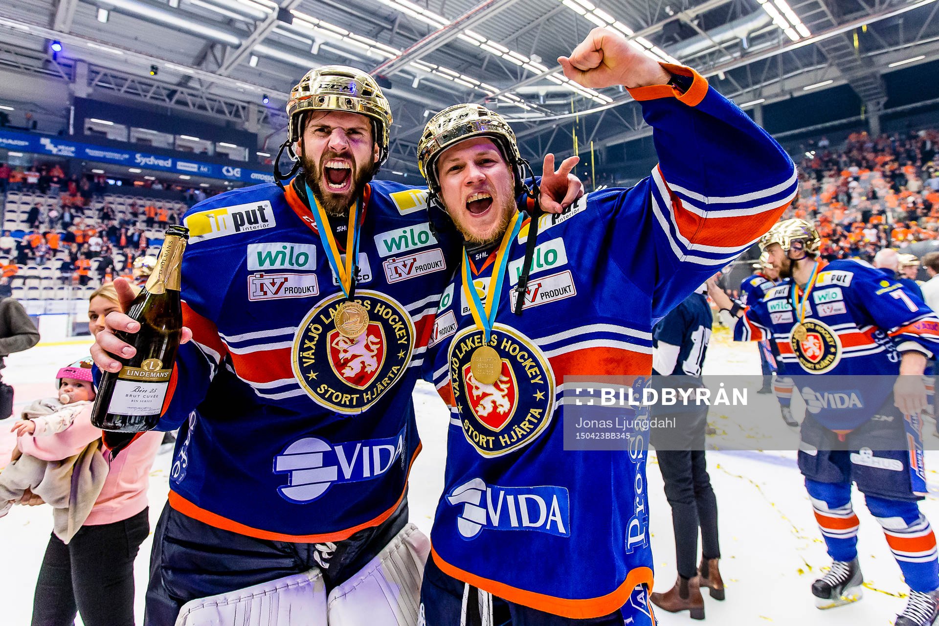 Växjös målvakt Cristopher Nihlstorp och Patrik Lundh