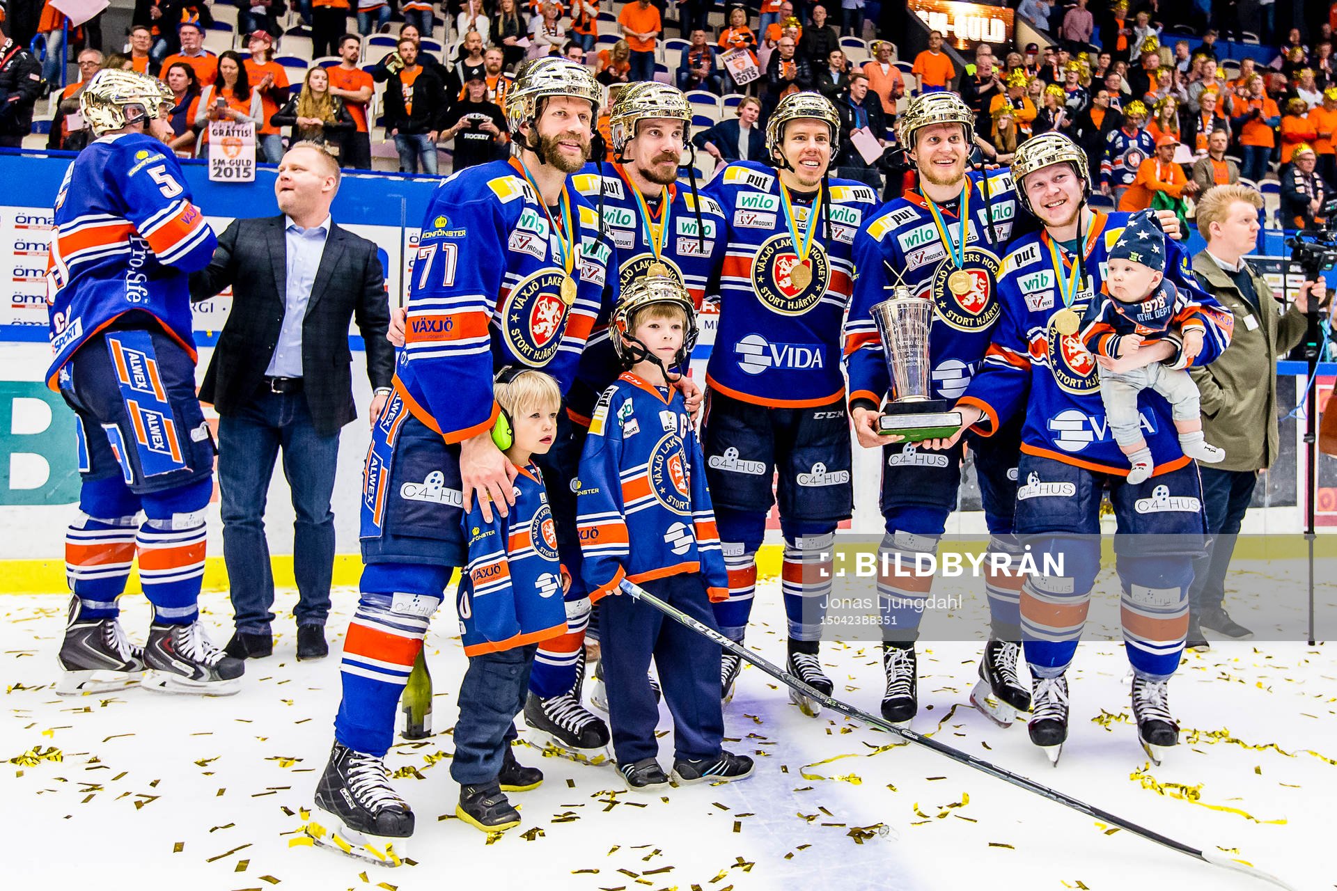 Växjös Tomi Kallio, Teemu Laakso, Ville Varakas, Jani