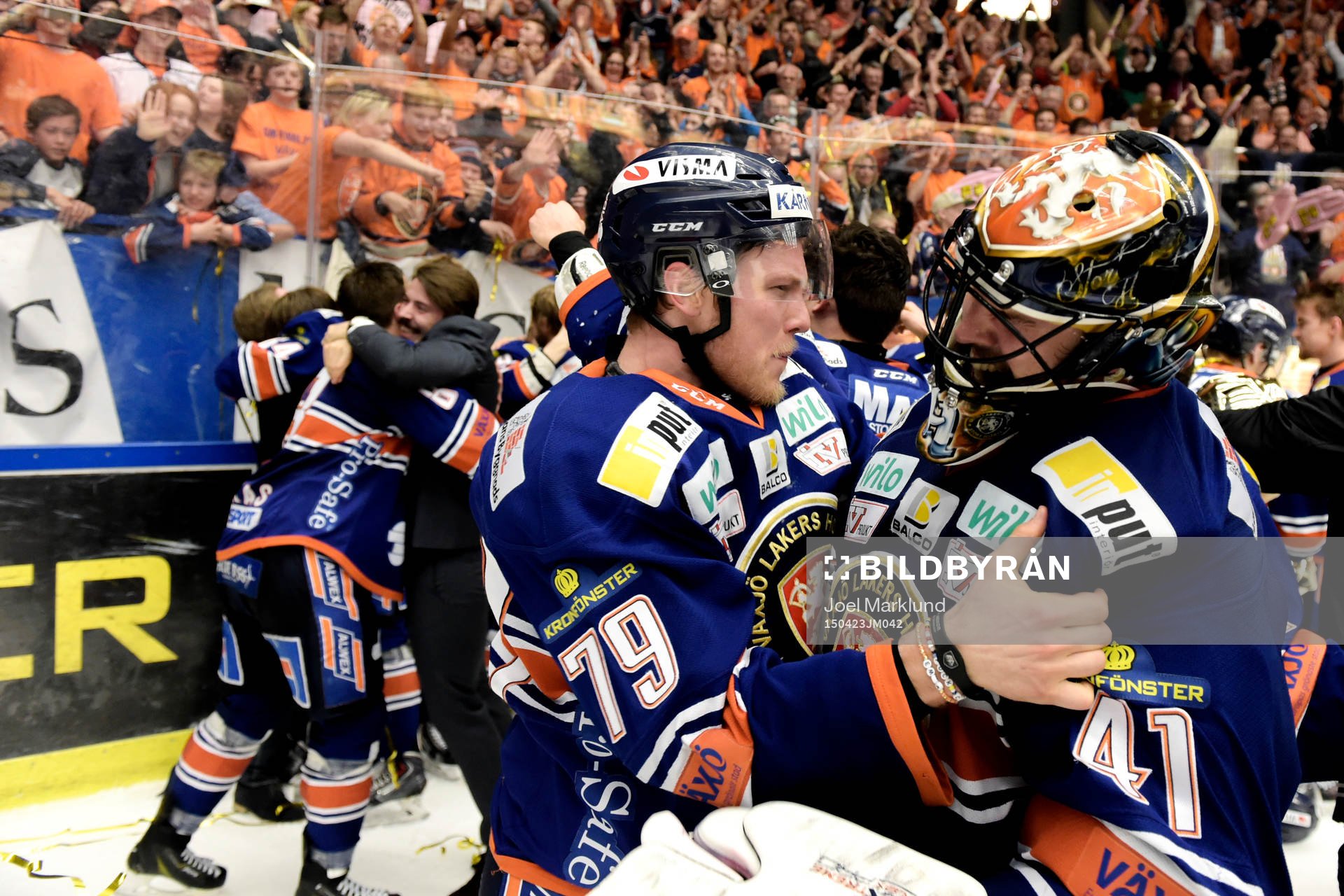 Växjös Patrik Lundh och målvakt Cristopher Nihlstorp