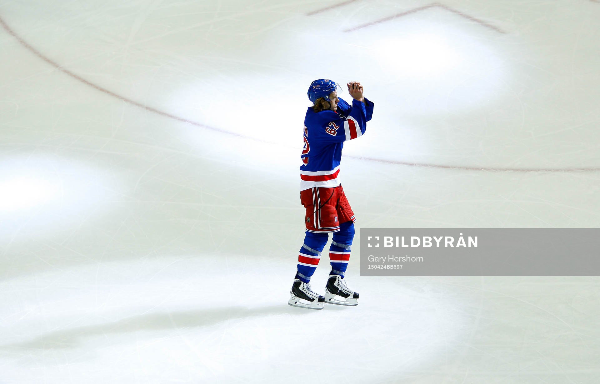 New York Rangers Carl Hagelin is introduced as the game's