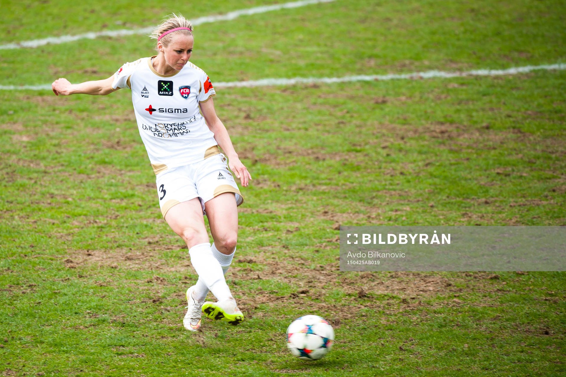 Rosengårds Amanda Ilestedt under fotbollsmatchen i Damallsvenskan mellan Vittsjö och Rosengård den 25 april 2015 i Vittsjö