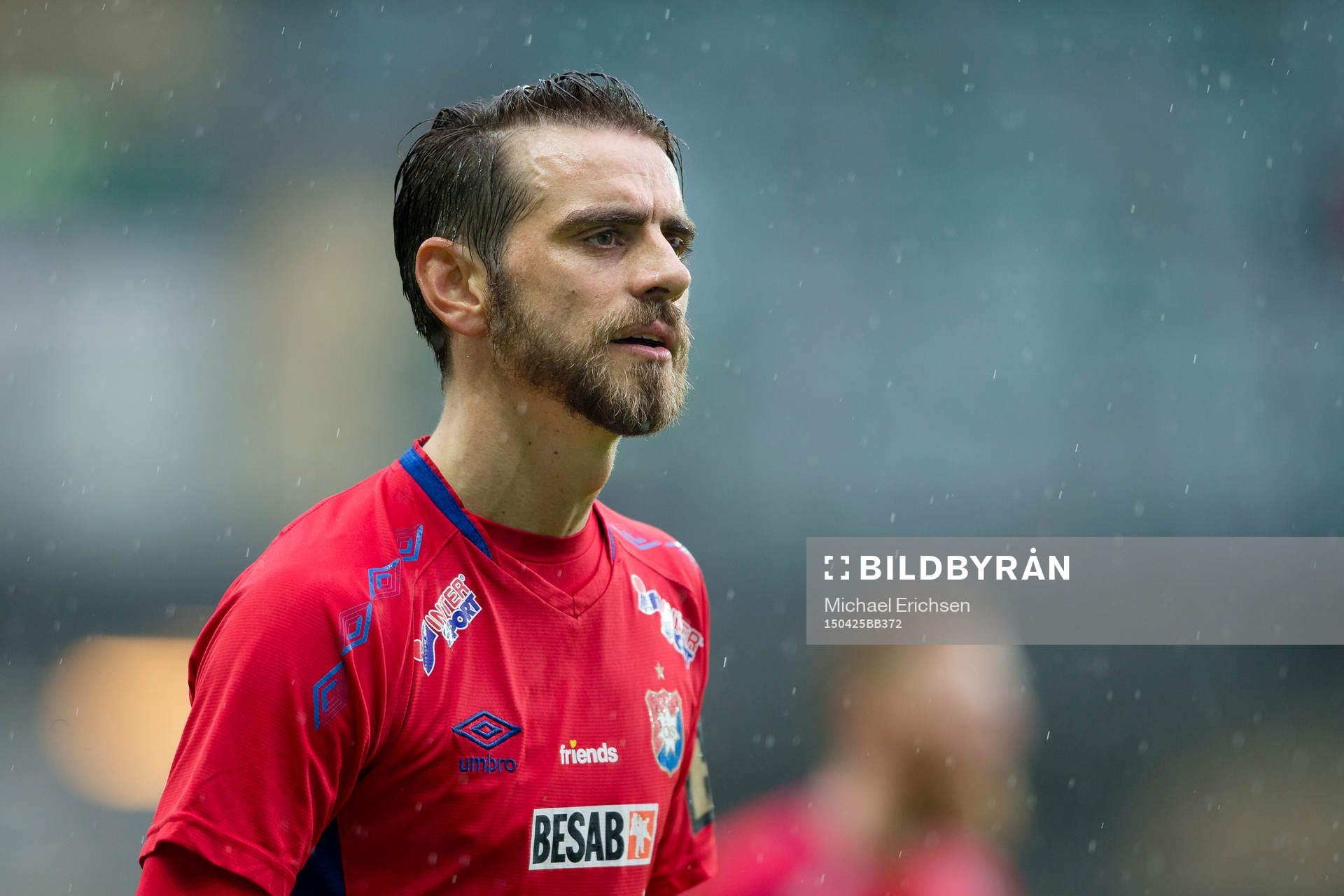 Örgrytes Björn Anklev under fotbollsmatchen i Div 1 södra mellan Örgryte och Oddevold den 25 april 2015 i Göteborg.