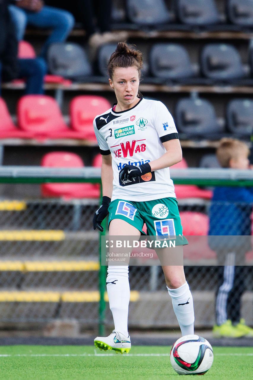 Mallbackens Katie Bethke under fotbollsmatchen i Damallsvenskan mellan AIK och Mallbacken den 25 april 2015 i Stockholm. 