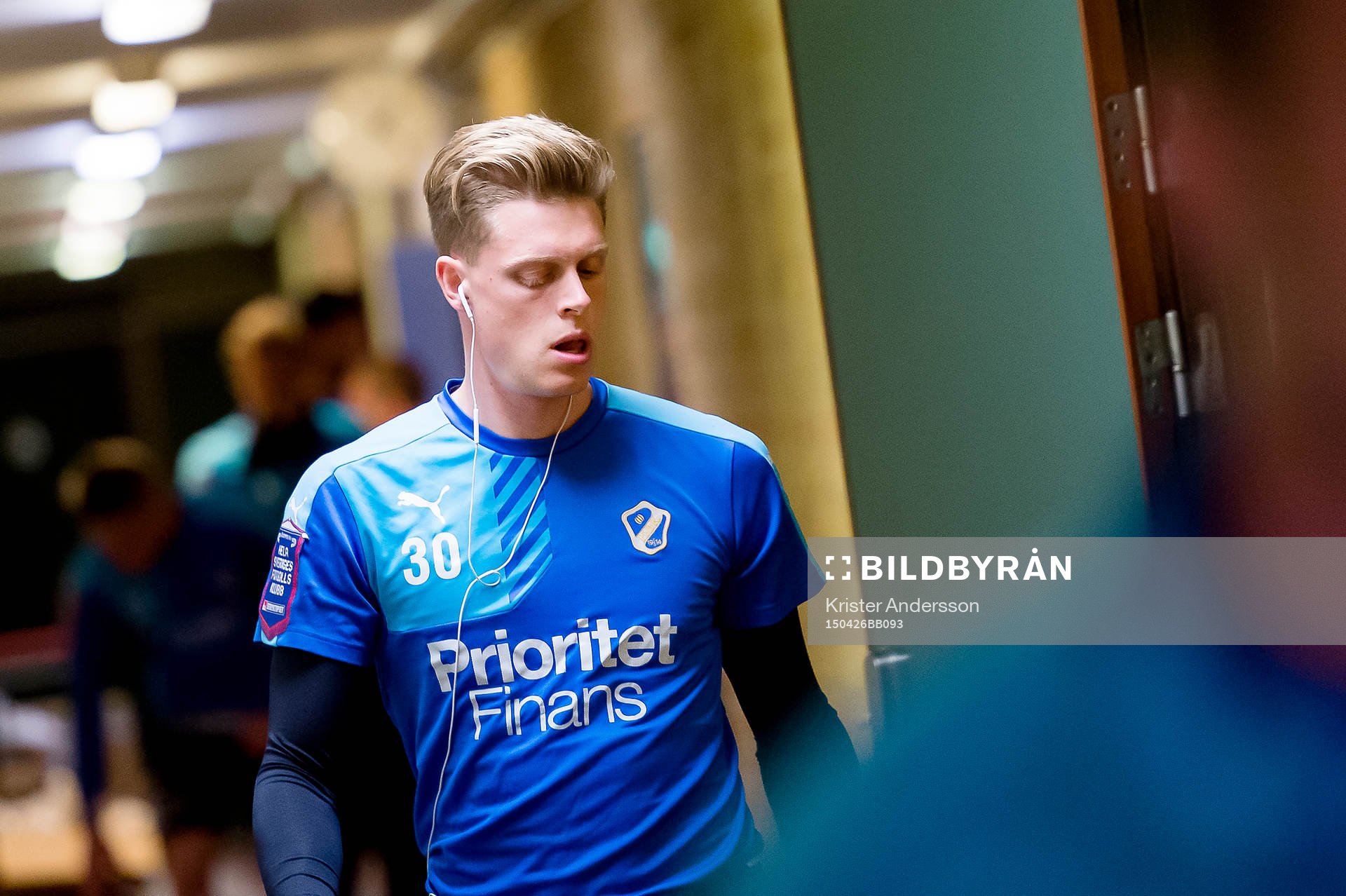 Halmstads målvakt Malkolm Nilsson före fotbollsmatchen i