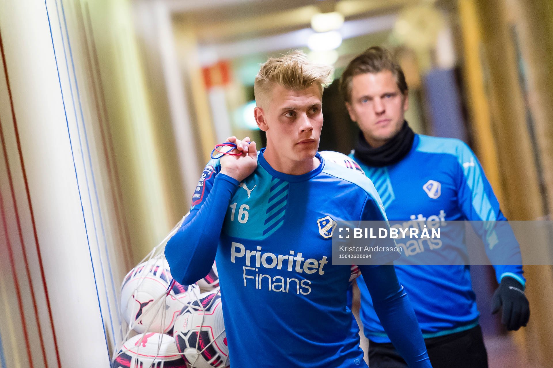 Halmstads Eric Smith före fotbollsmatchen i Allsvenskan