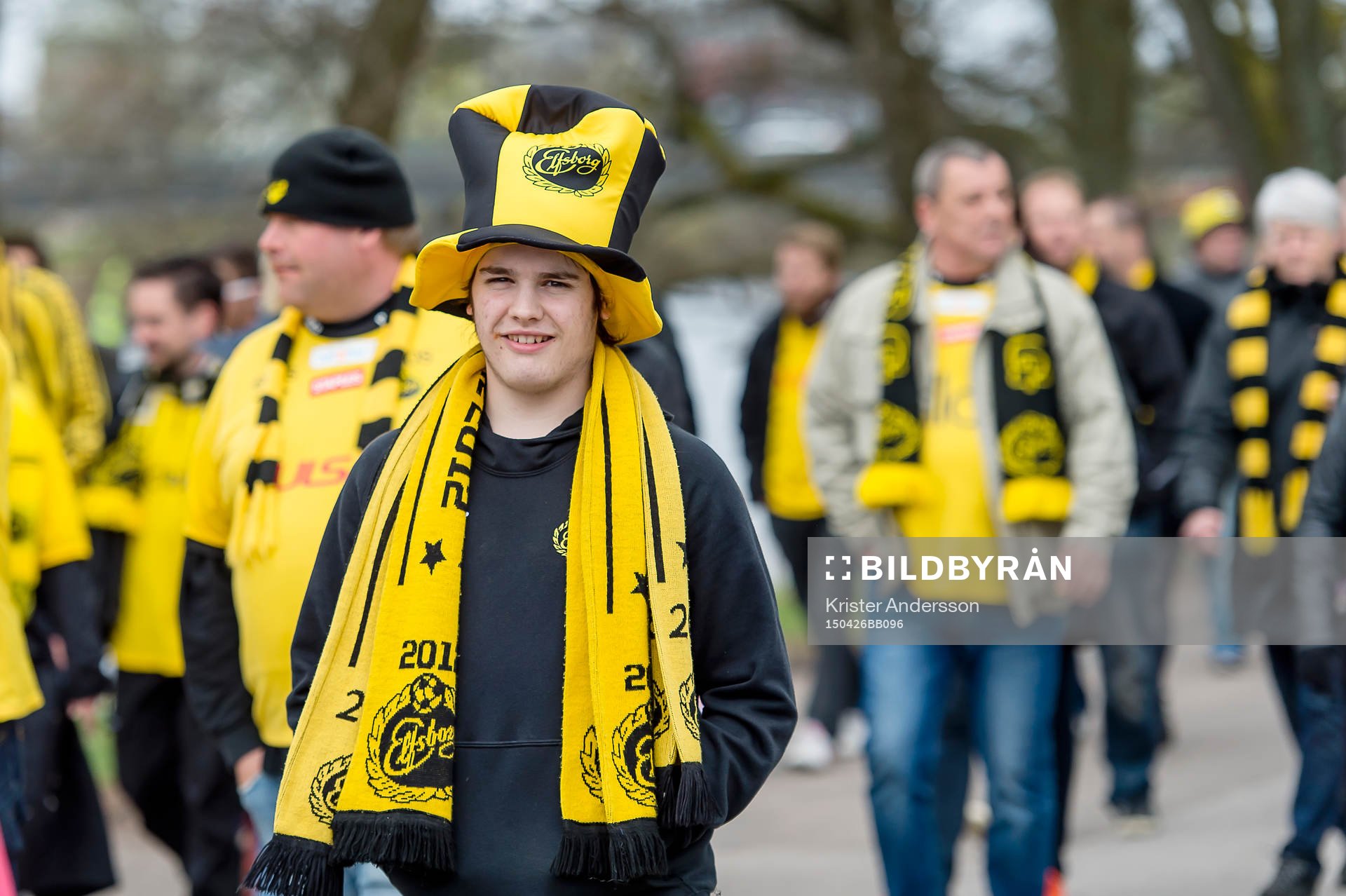 Elfsborgs supporter före fotbollsmatchen i Allsvenskan