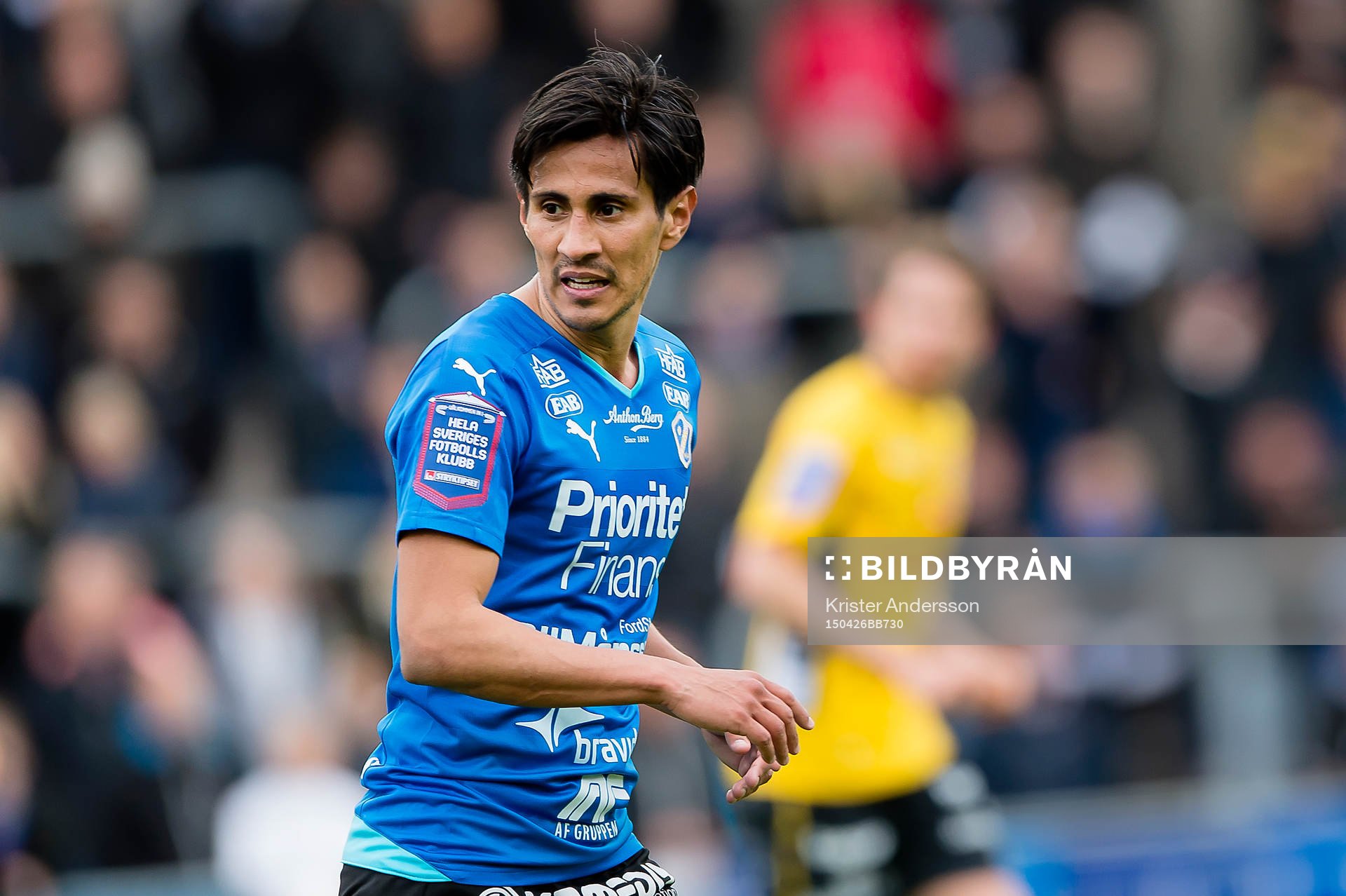 Halmstads Antonio Rojas under fotbollsmatchen i Allsvenskan mellan Halmstad och Elfsborg den 26 april 2015 i Halmstad.