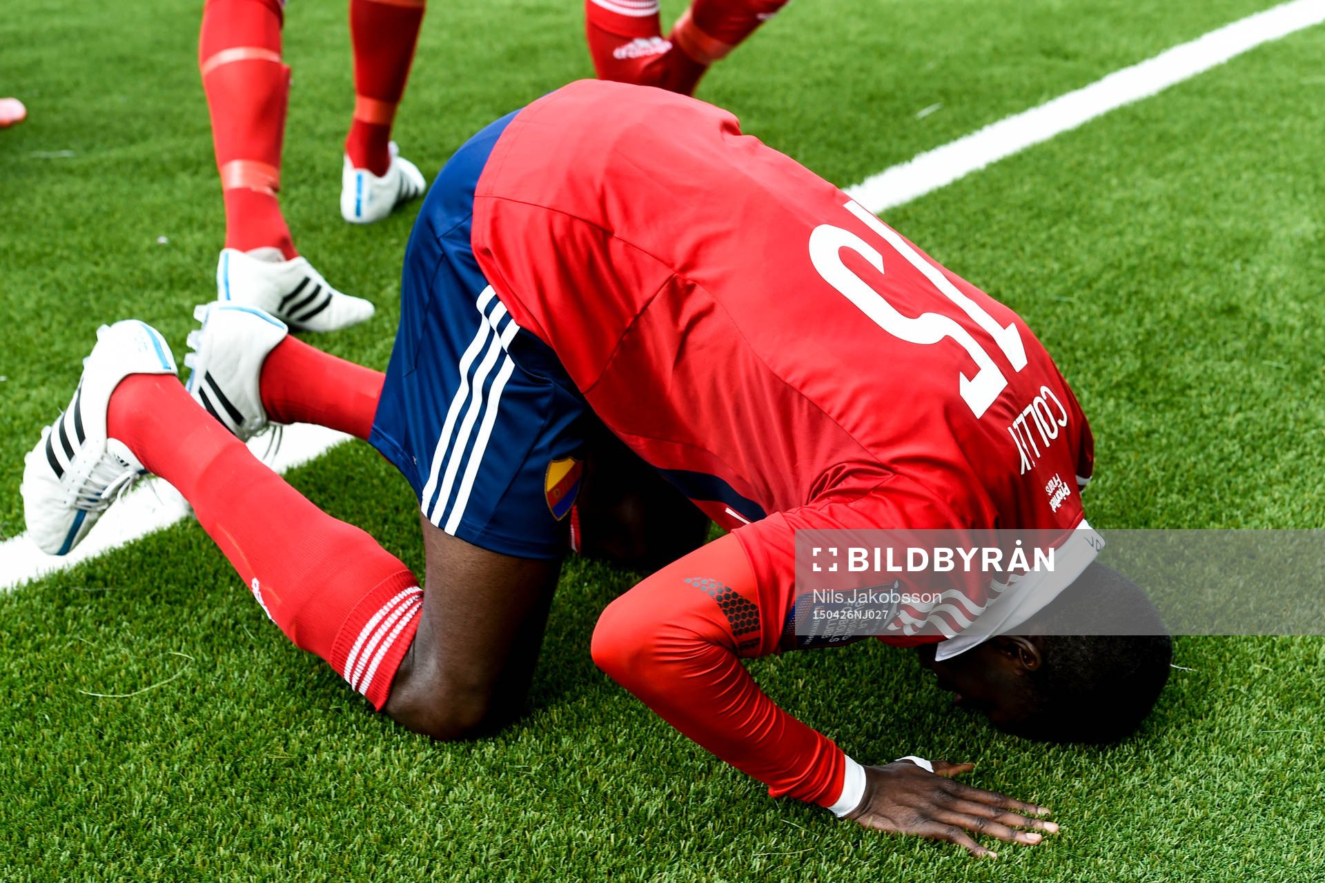 Djurgårdens Omar Colley jublar