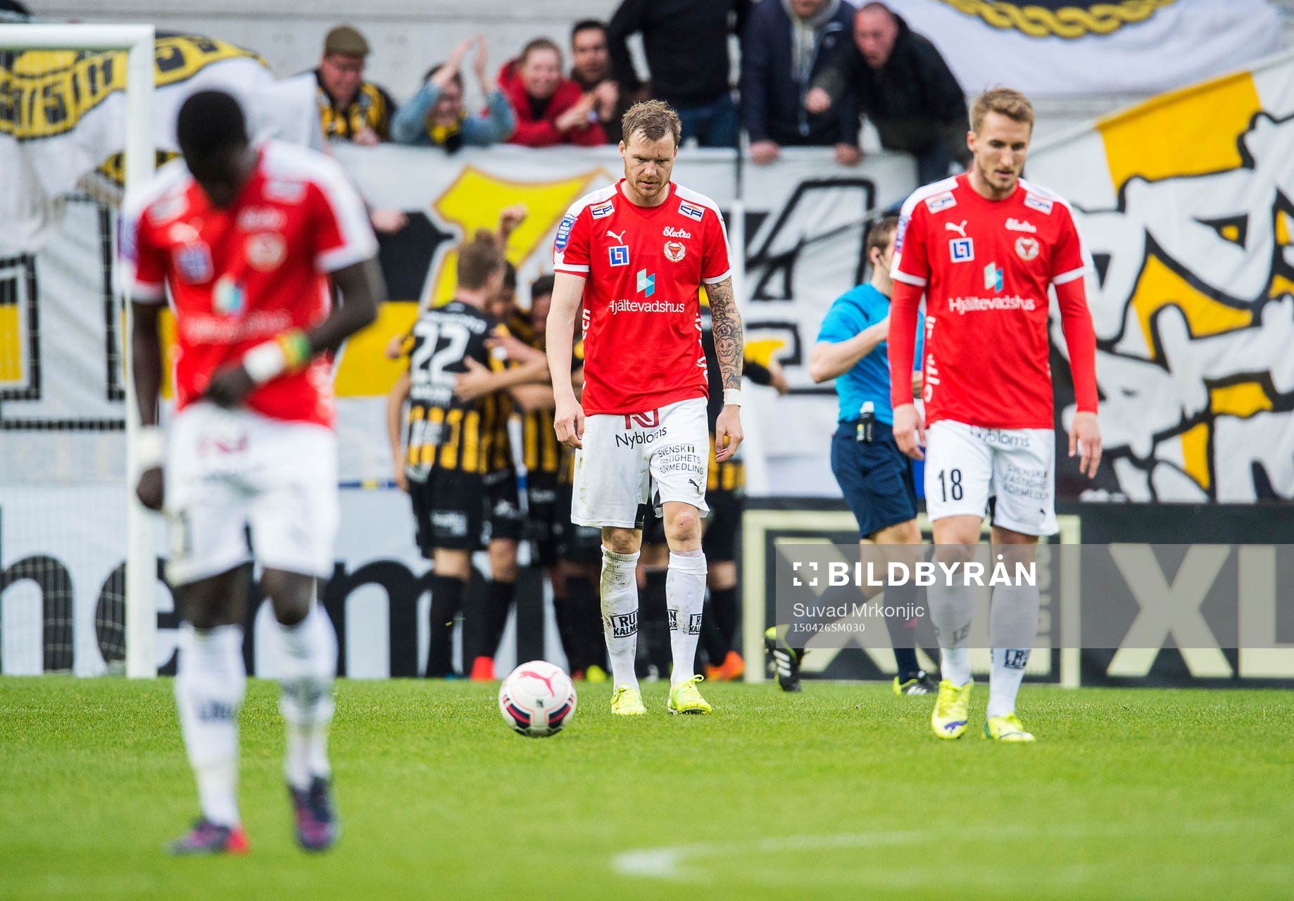 Kalmars Papa Alioune Diouf , Marcus Nilsson och Tor Øyvind