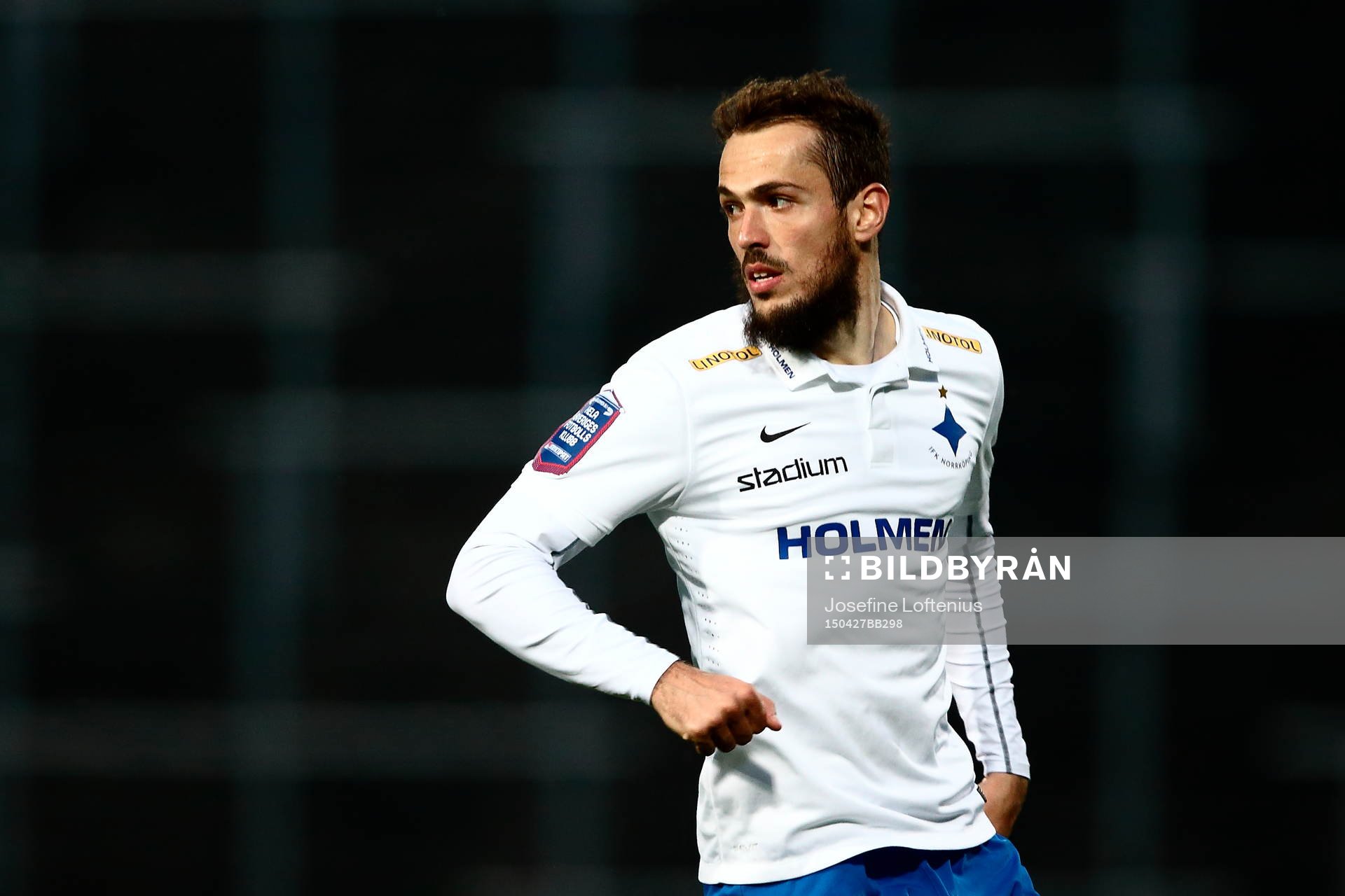 Norrköpings Emir Kujovic under fotbollsmatchen i Allsvenskan mellan Norrköping och Gefle den 27 april 2015 i Norrköping.