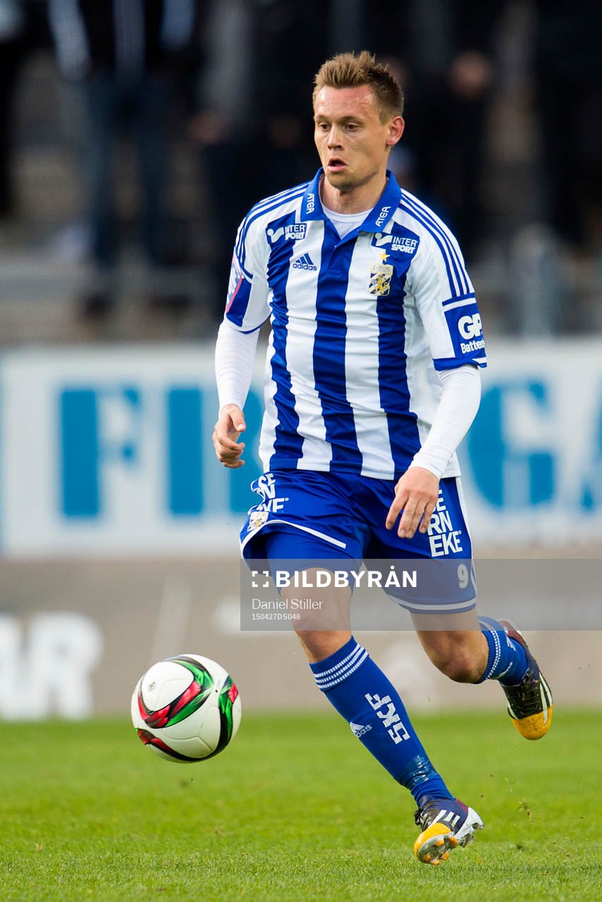 IFK Göteborgs Jakob Ankersen under fotbollsmatchen i Allsvenskan mellan IFK Göteborg och Helsingborg den 27 april 2015 i Göteborg.