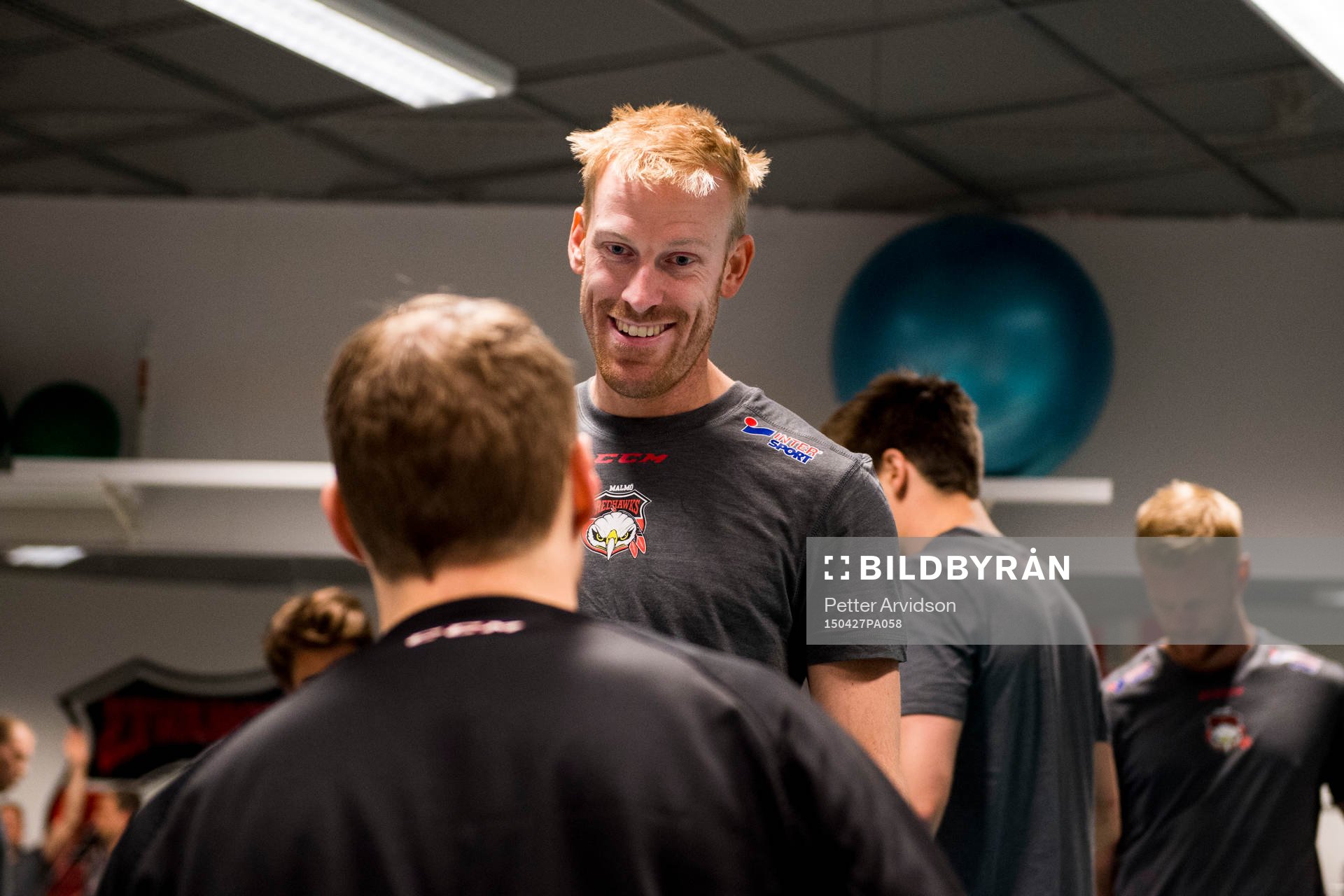 Jens Olsson när Malmö Redhawks har fystester