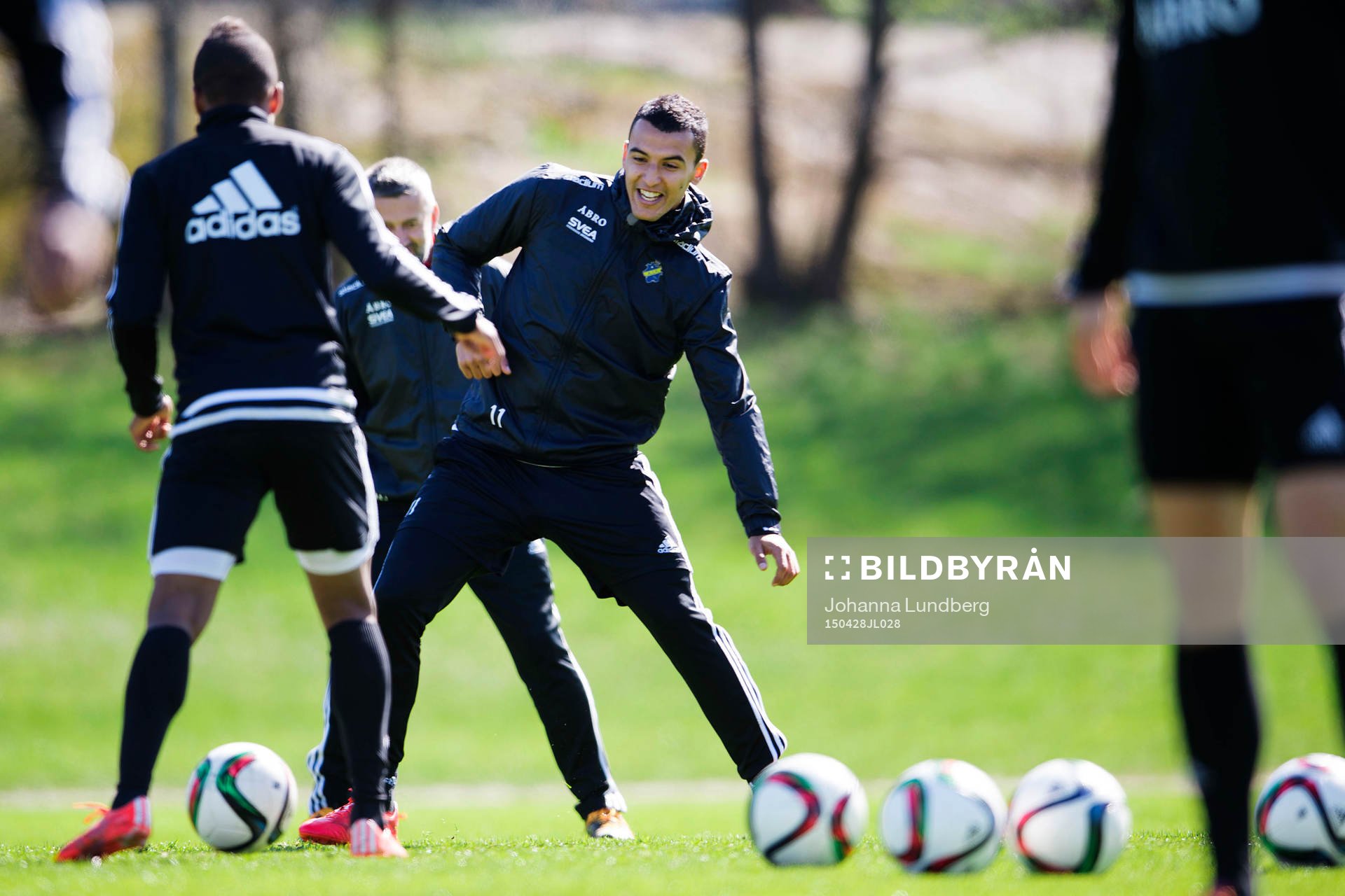 AIK:s Nabil Bahoui under en fotbollsträning med AIK den  28 april 2015 i Stockholm. 