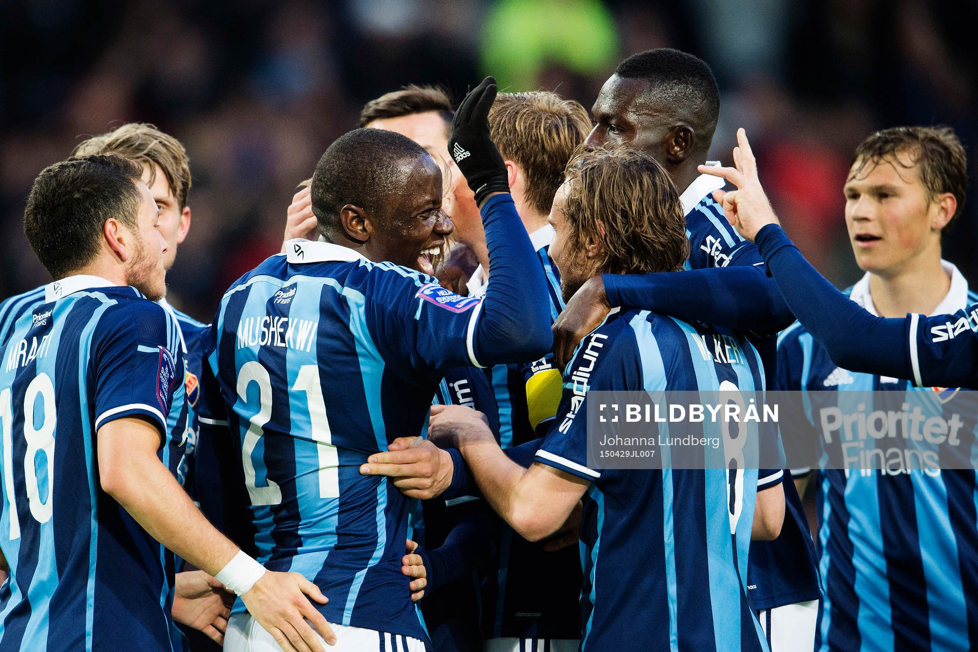 Djurgårdens Nyasha Mushekwi jublar