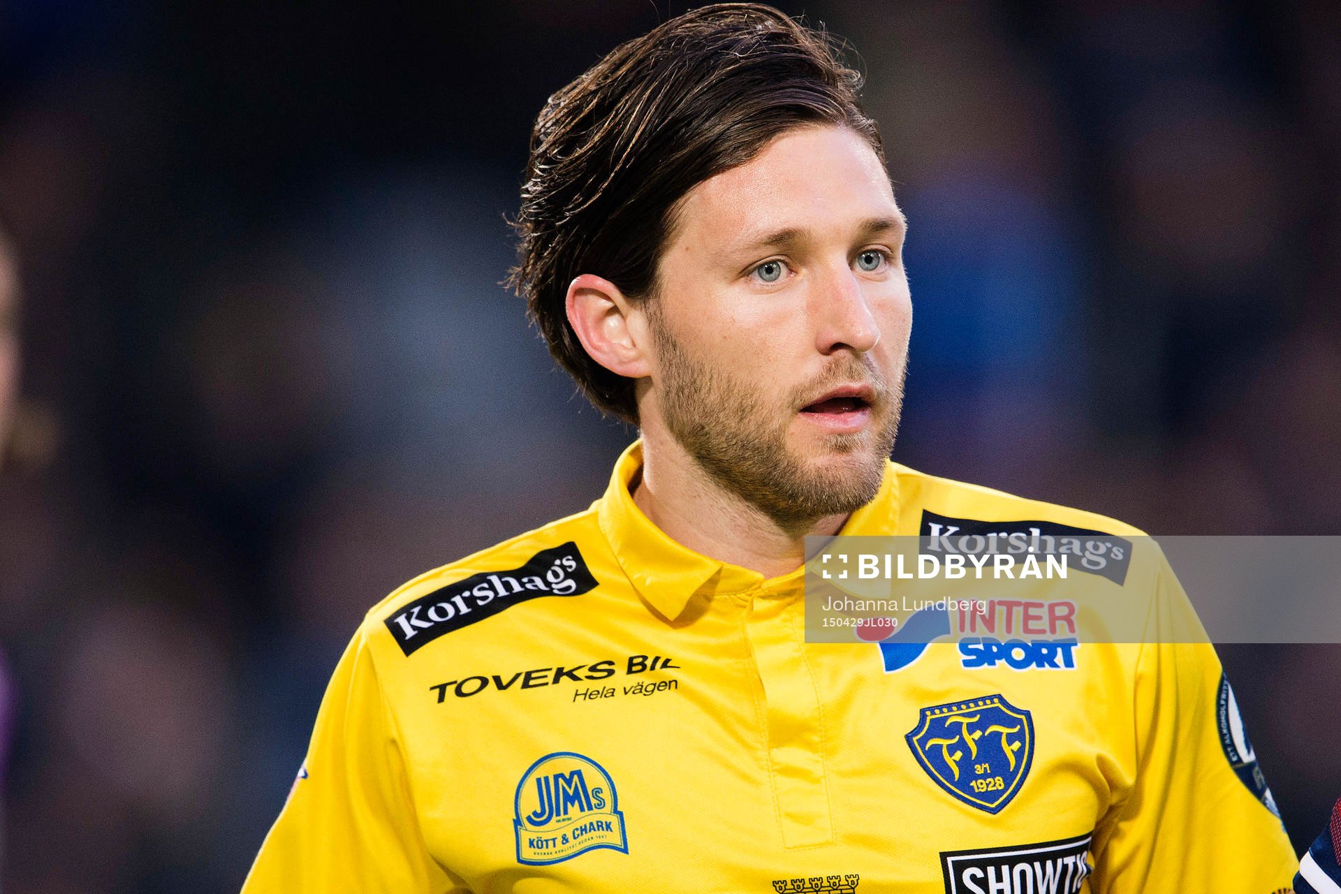 Falkenbergs Tibor Joza under fotbollsmatchen i Allsvenskan mellan Djurgården och Falkenberg den 29 april 2015 i Stockholm.