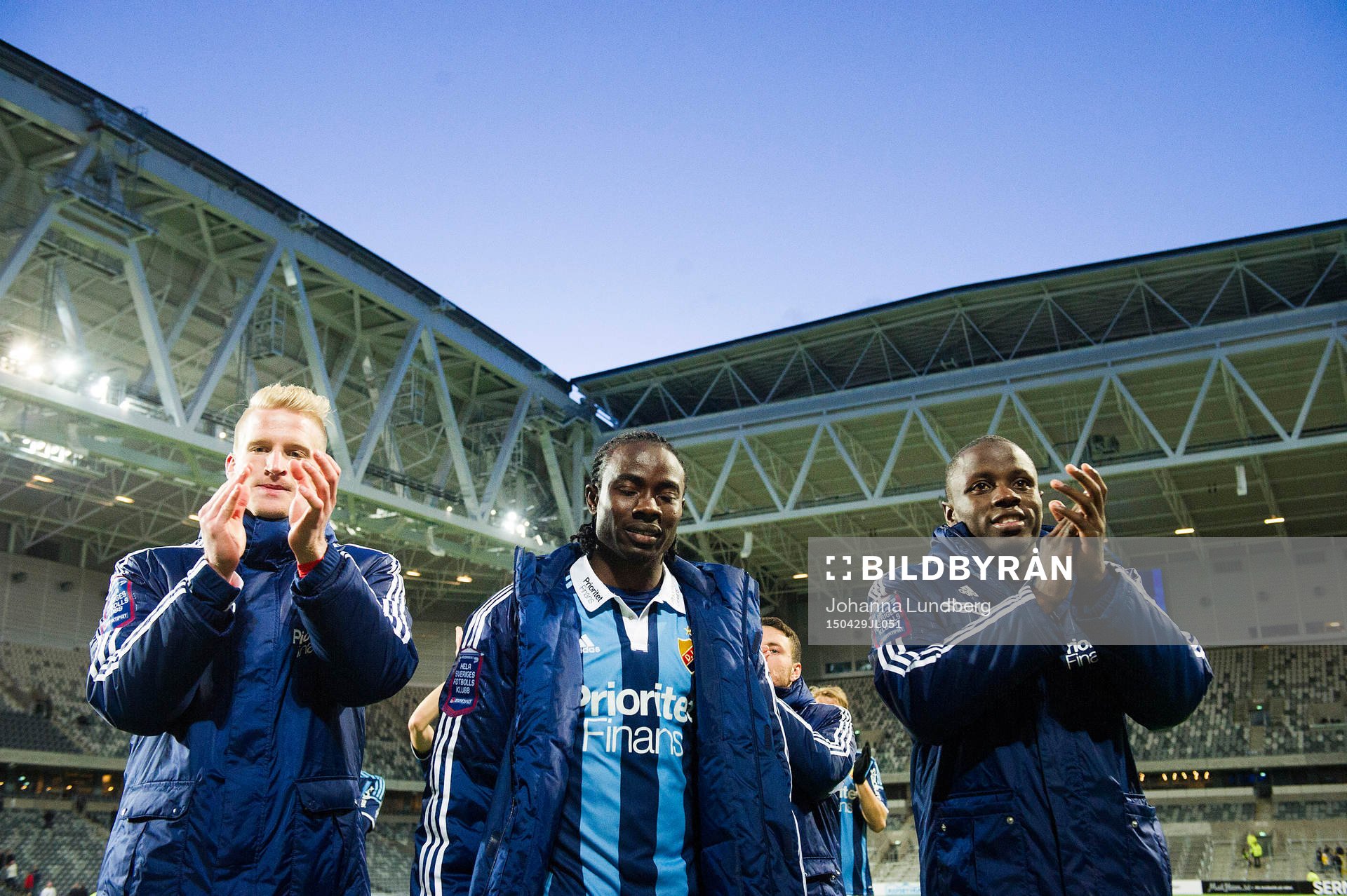 Djurgårdens målvakt Hampus Nilsson, Sam Johnson och