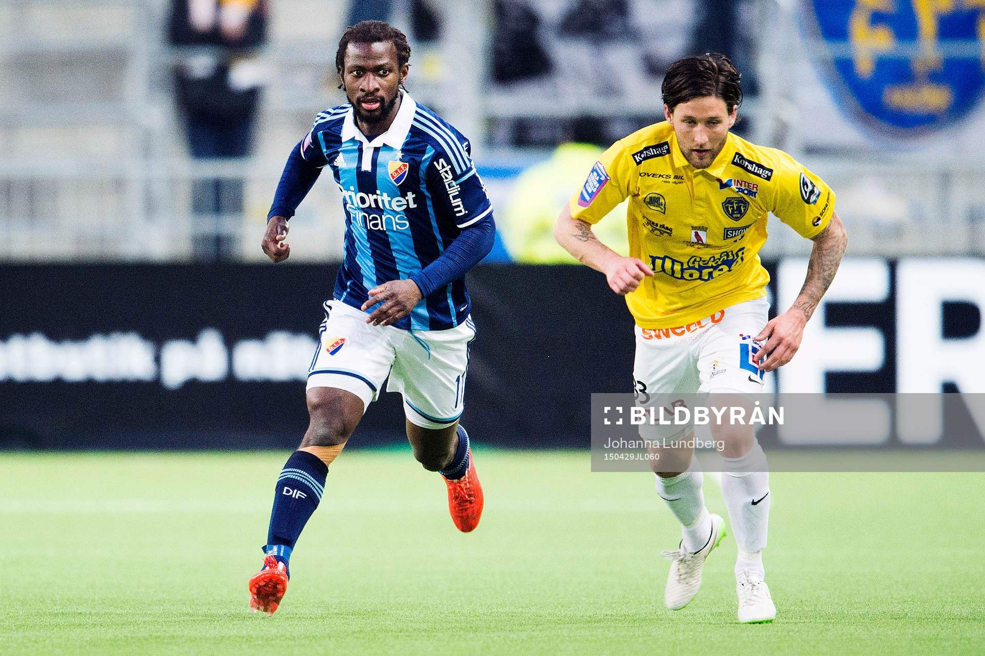 Djurgårdens Amadou Jawo och Falkenbergs Tibor Joza