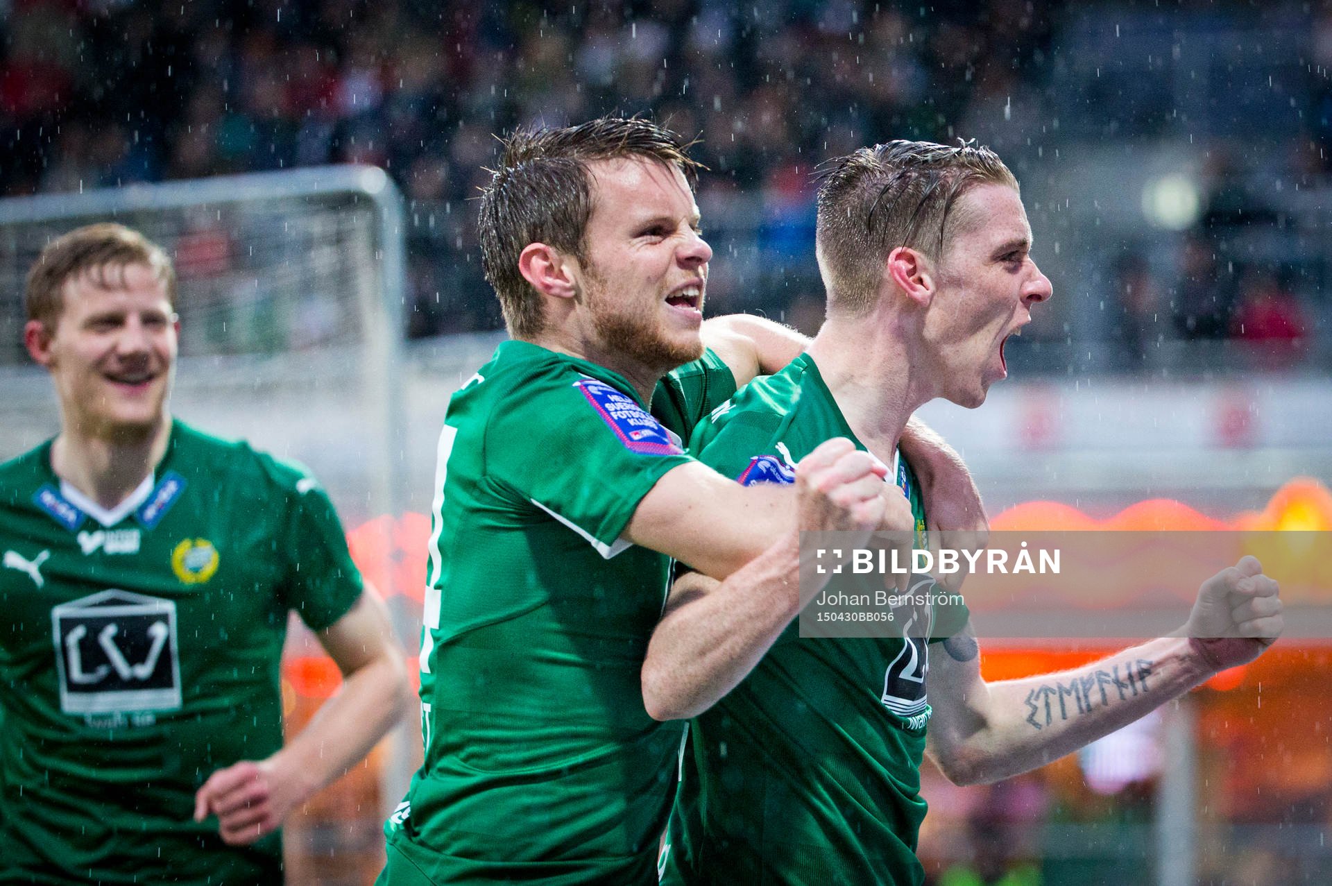 Hammarbys Birkir Már Saevarsson gör 1-2 och jublar med