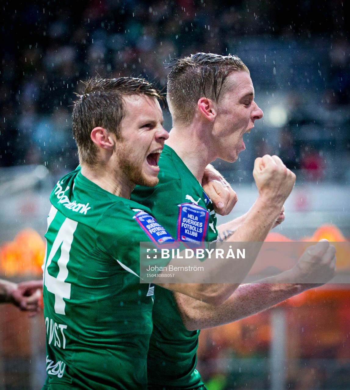 Hammarbys Birkir Már Saevarsson gör 1-2 och jublar med